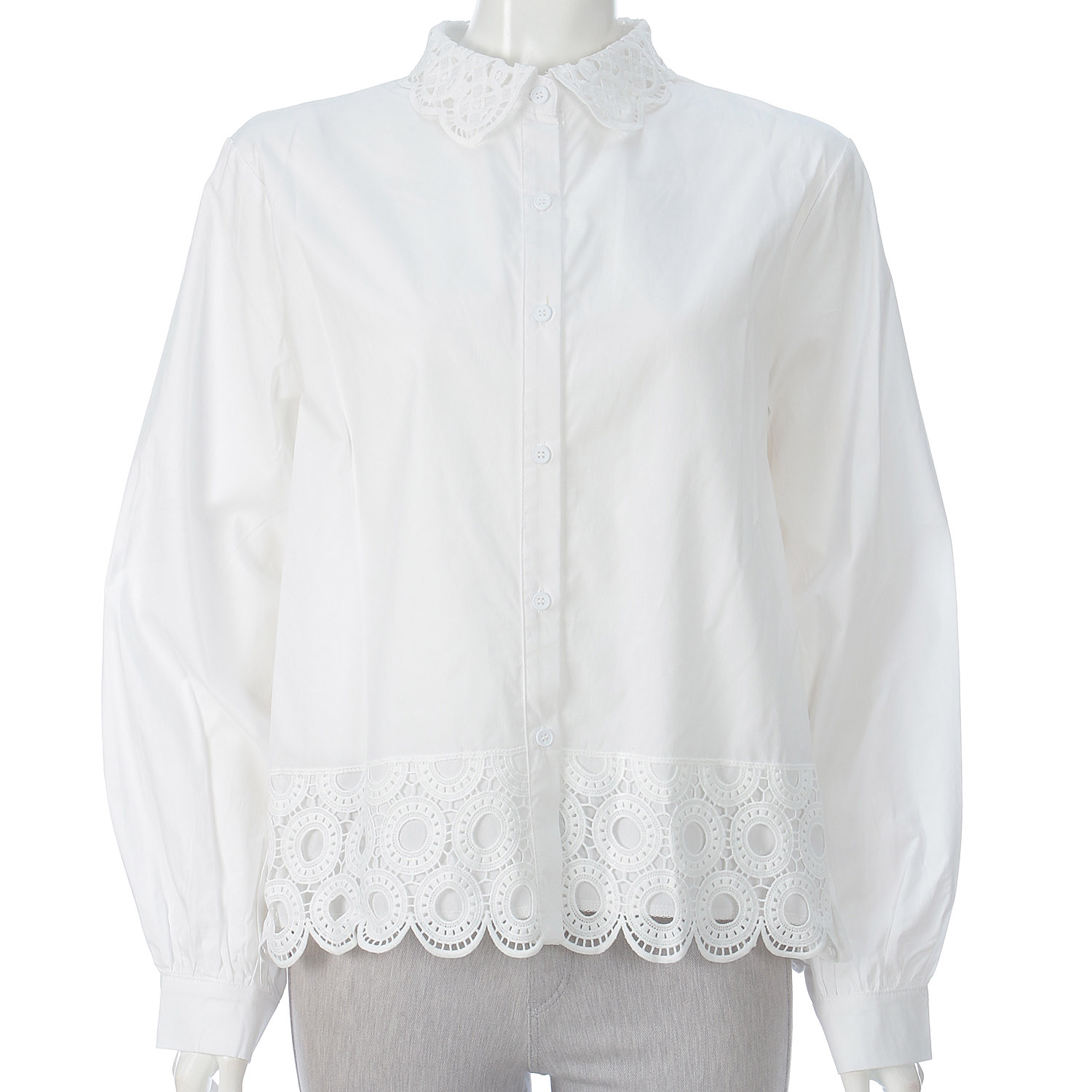 スカラップデザインブラウス - 画像2