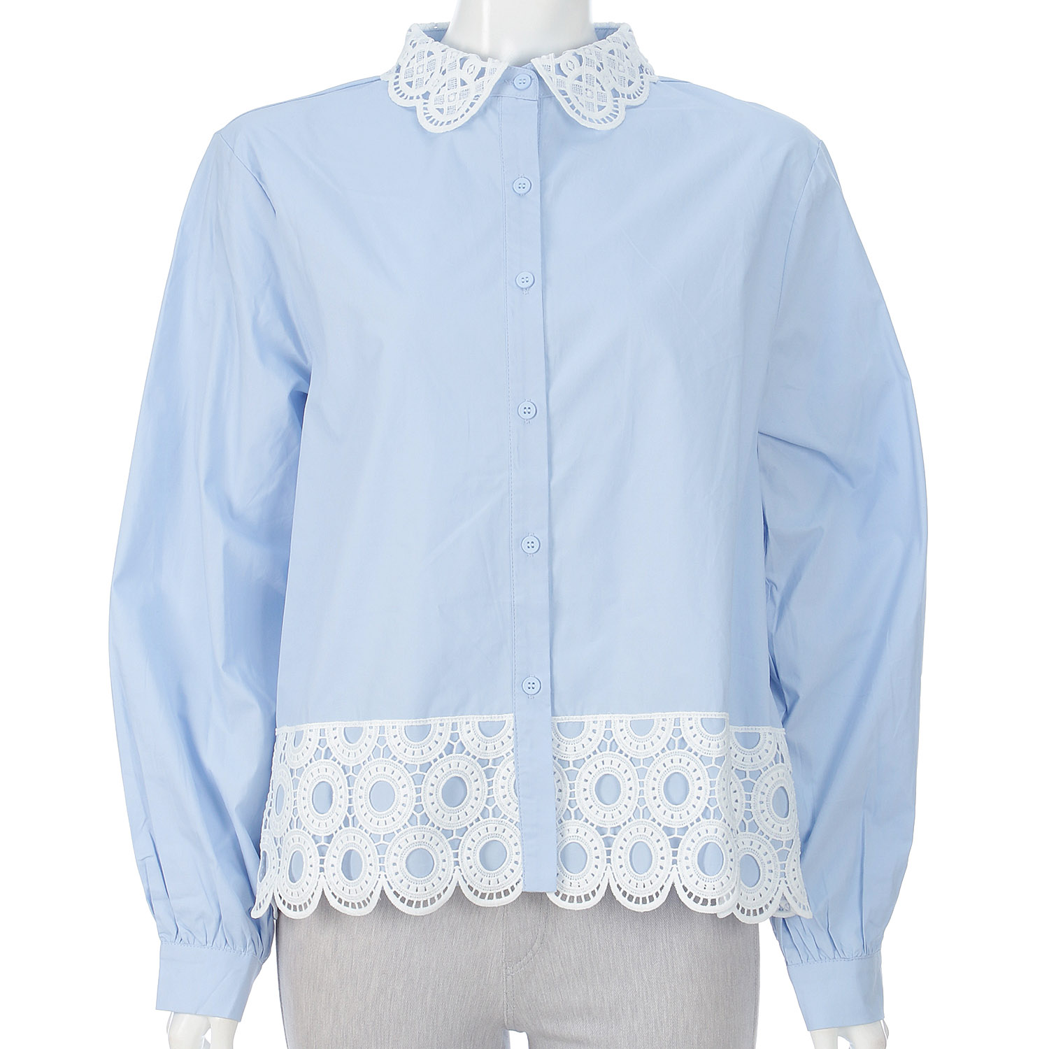 スカラップデザインブラウス - 画像4