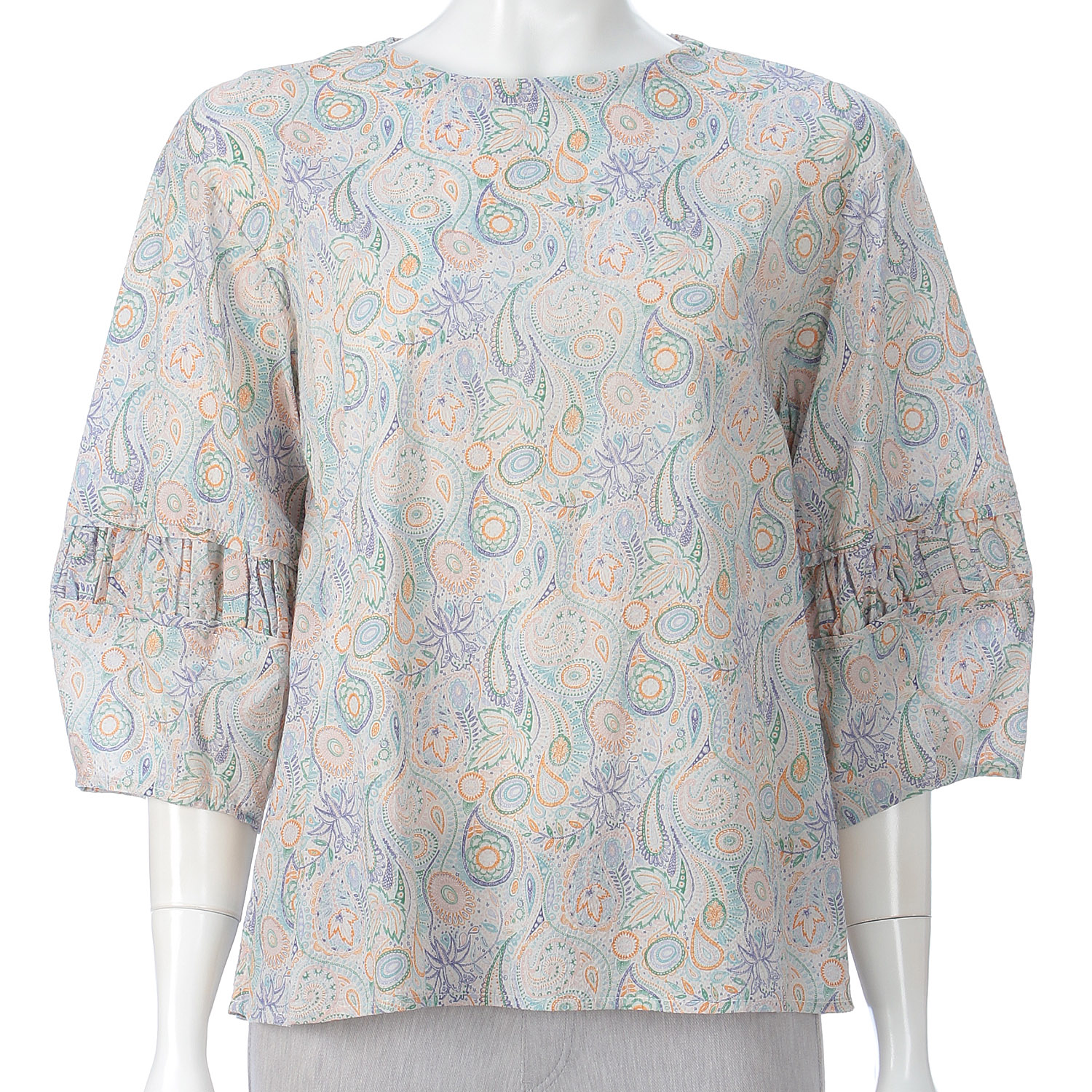 リバティペイズリー柄ブラウス - 画像3