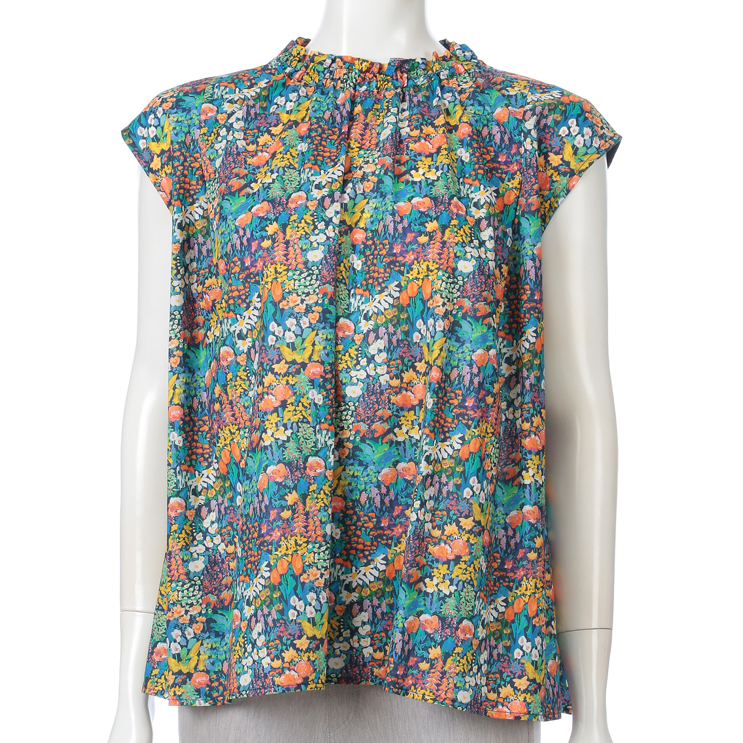 リバティフラワープリント柄ブラウス - 画像3