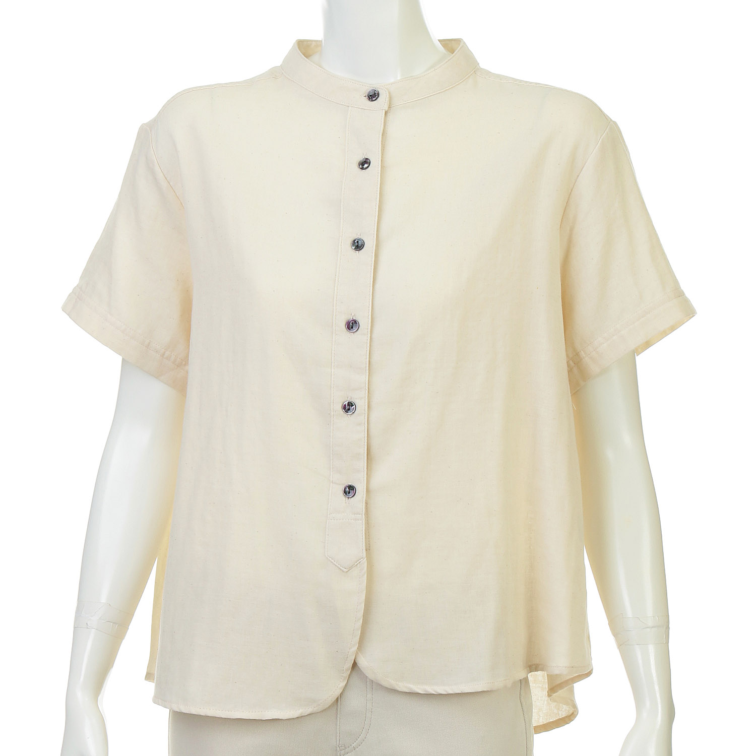 ガーゼバンドカラーブラウス - 画像2