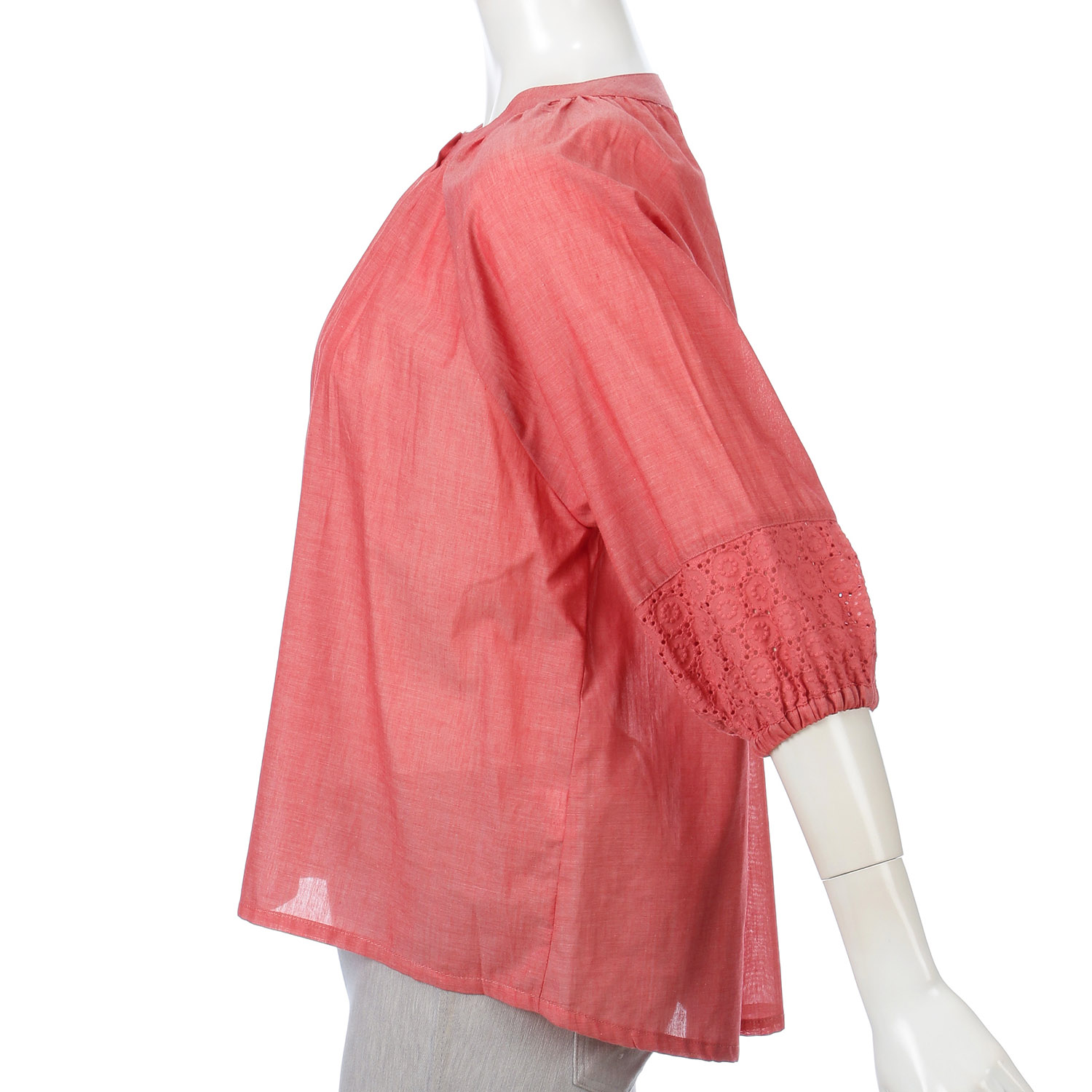 ダンガリーレース切替ブラウス - 画像2