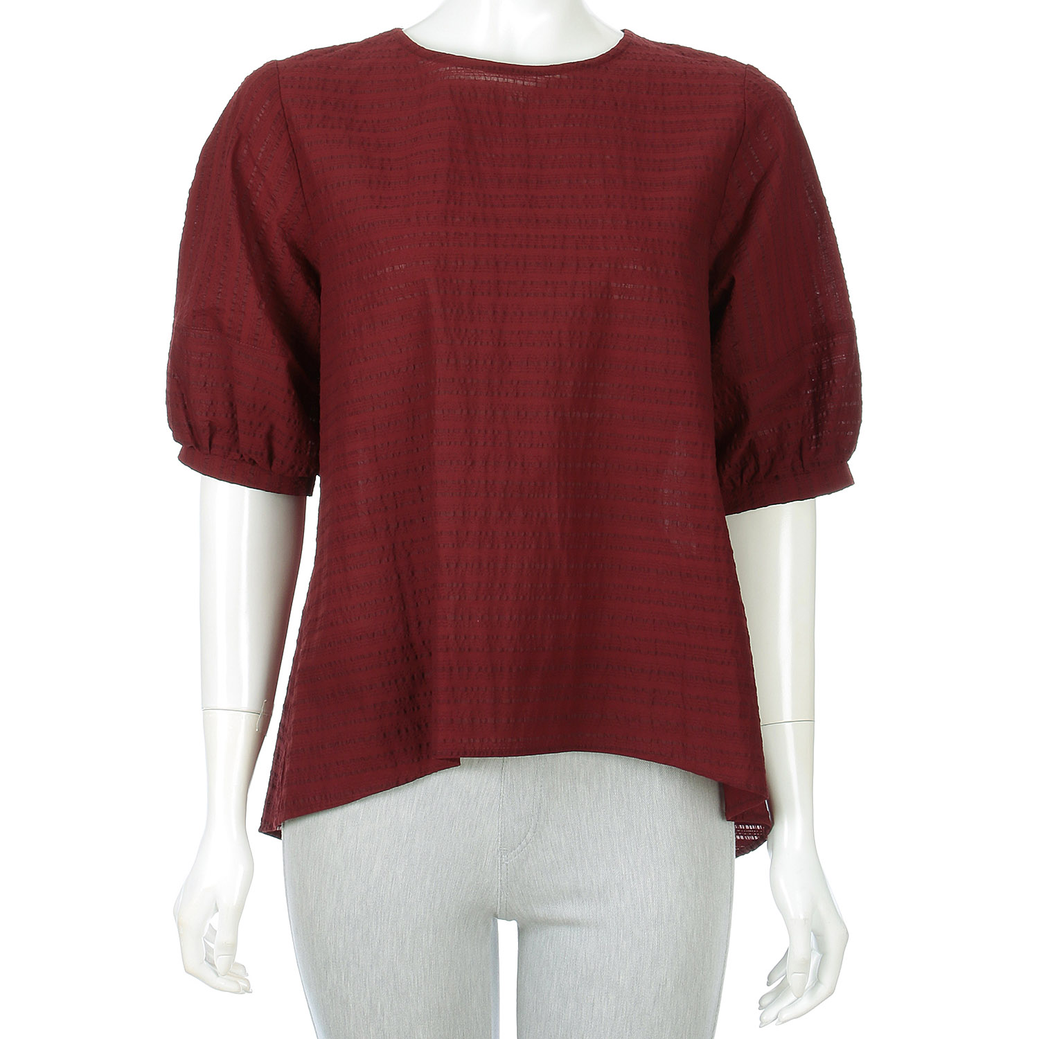 綿リップルシャドーボーダーチュニック - 画像3