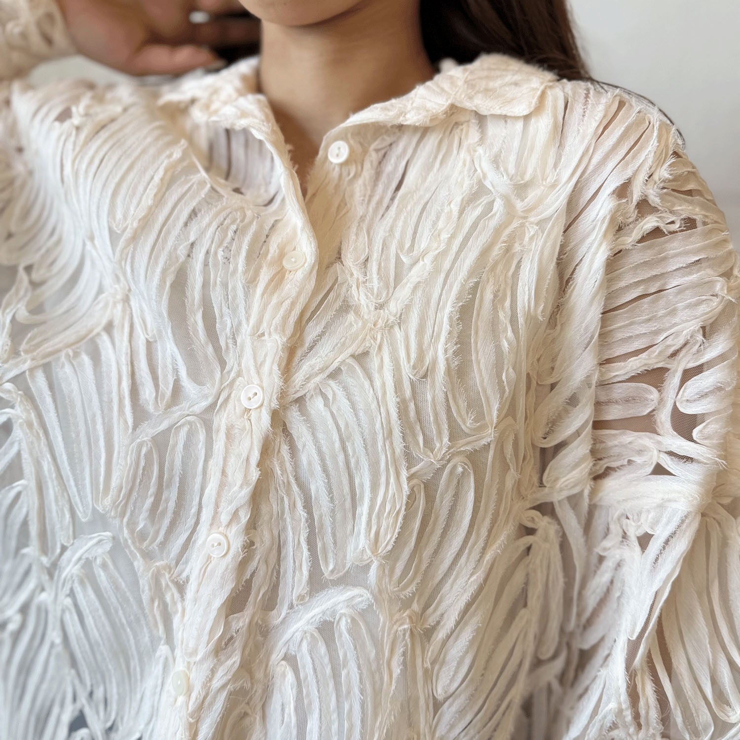 テープヤーンブラウス - 画像4