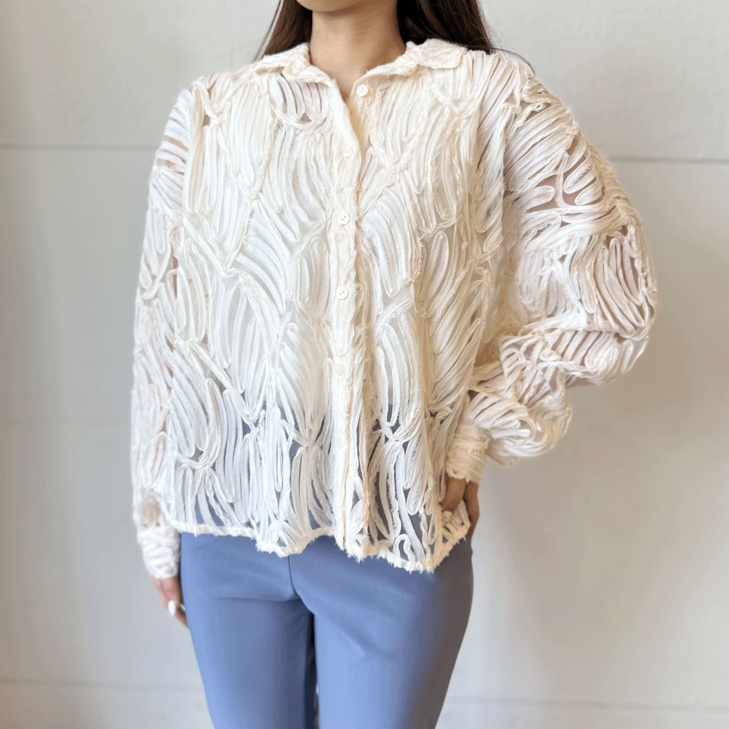 テープヤーンブラウス - 画像7