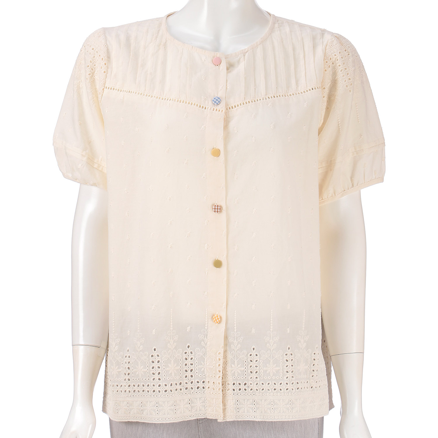 カラフル釦刺繍ブラウス - 画像3