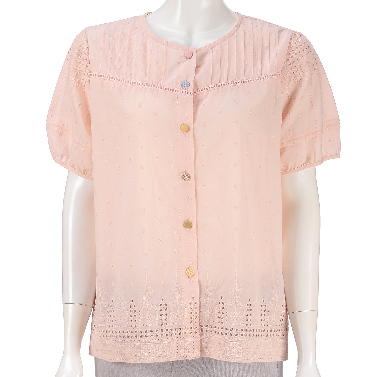 カラフル釦刺繍ブラウス - 画像4