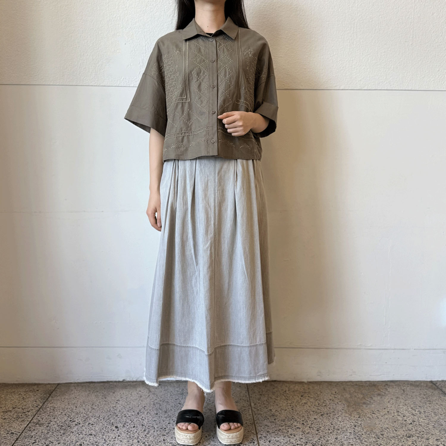 パネル刺繍ブラウス - 画像5