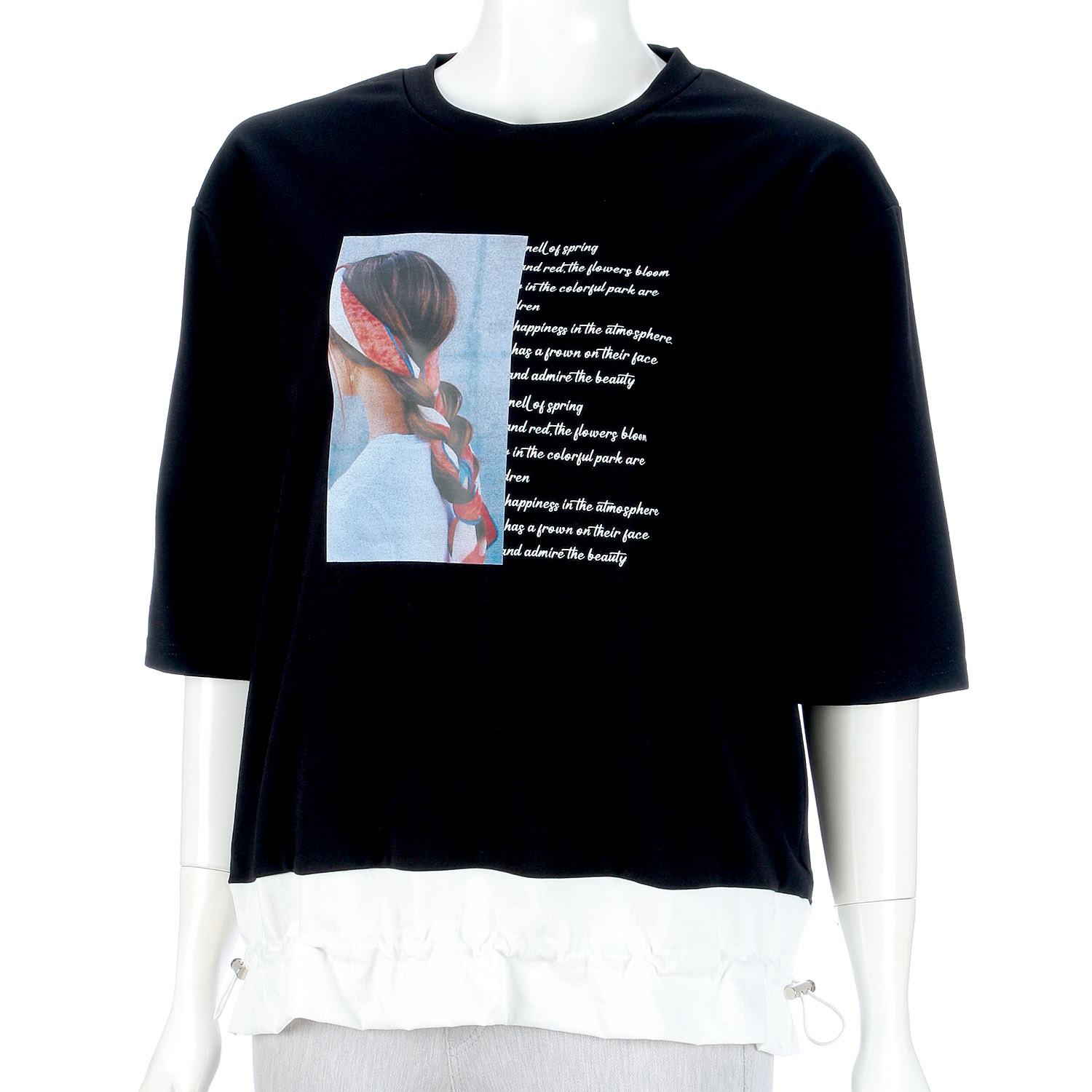 裾ドロスト切替Tシャツ - 画像5