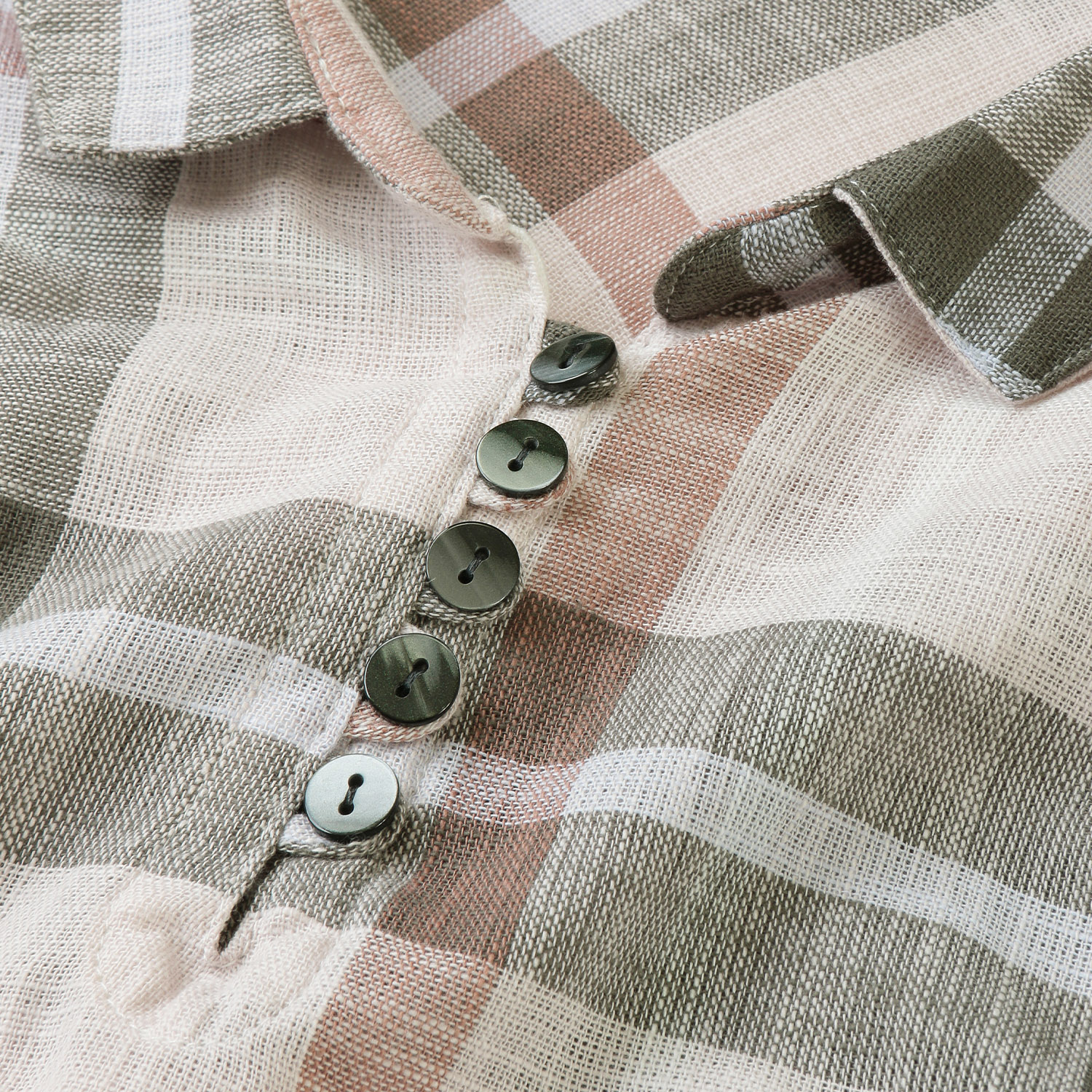 やわらかコットンチェック柄ブラウス - 画像5