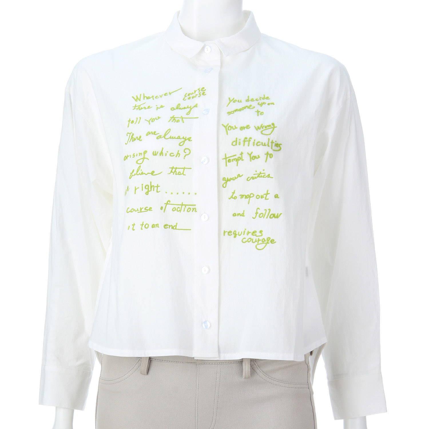 綿ワッシャーロゴ刺繍ブラウス - 画像3