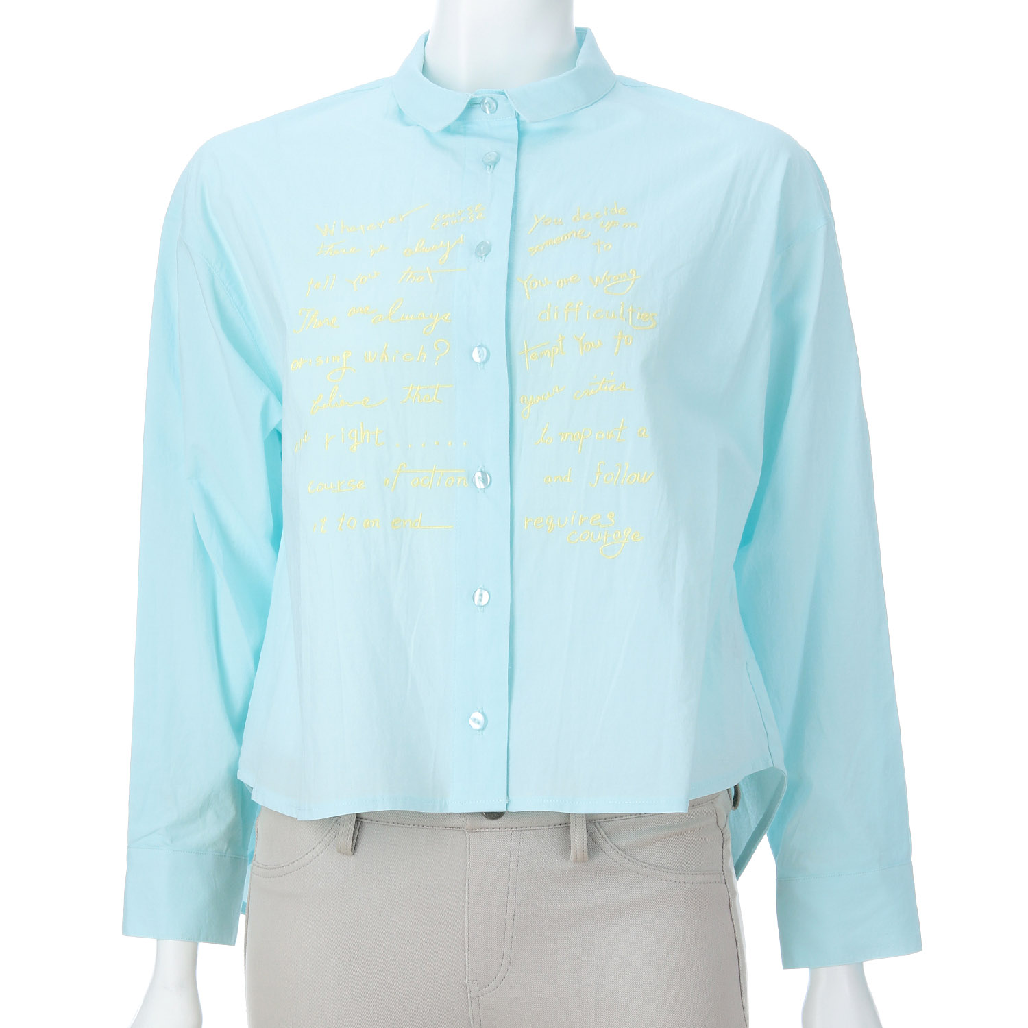 綿ワッシャーロゴ刺繍ブラウス - 画像8