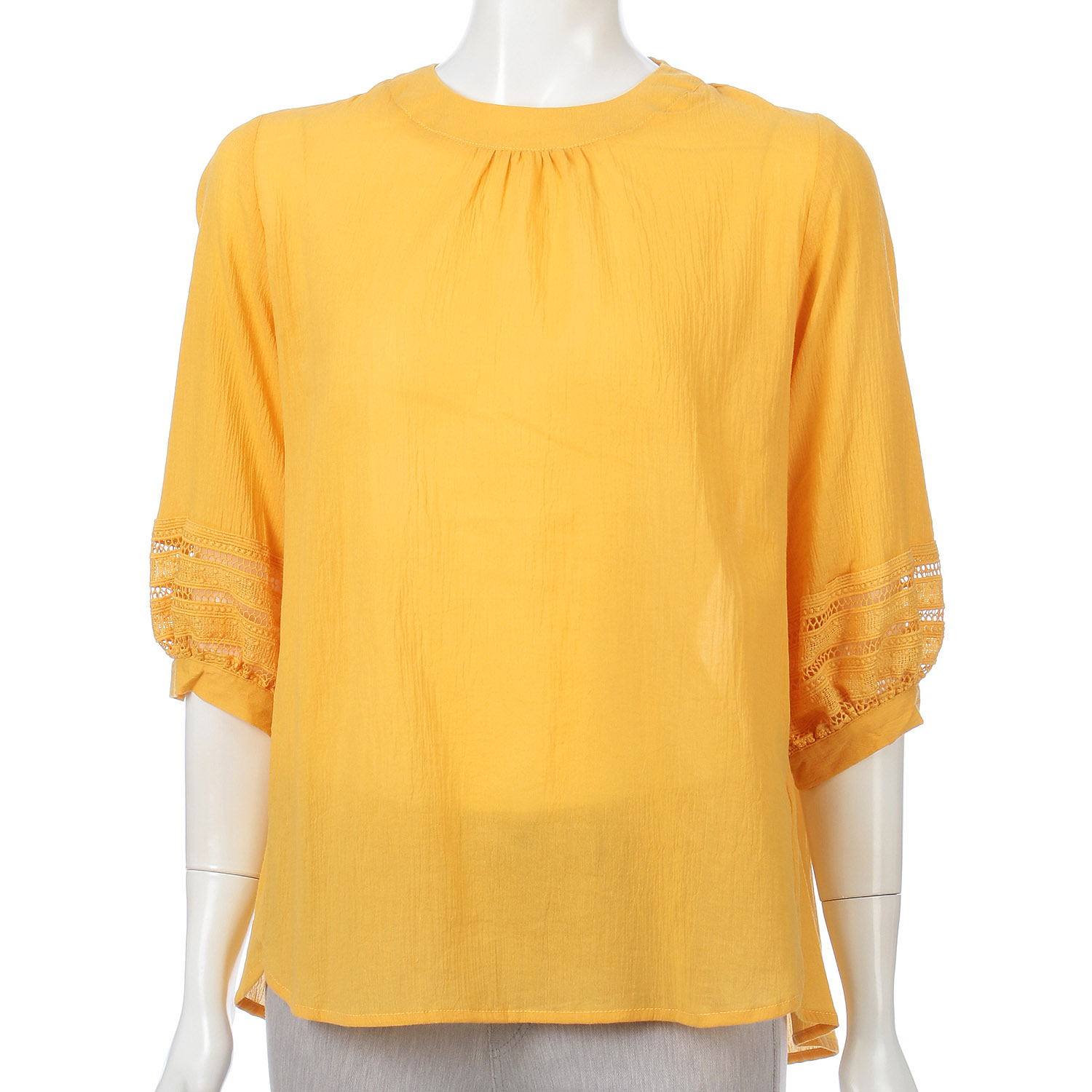 強撚綿レース使いプルオーバー - 画像1