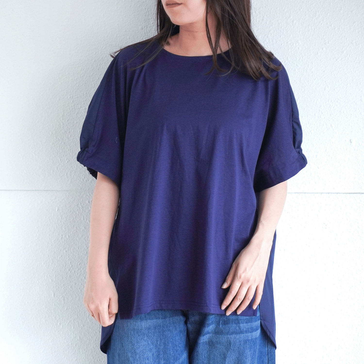 シルケット綿後身布帛使いプルオーバー - 画像14