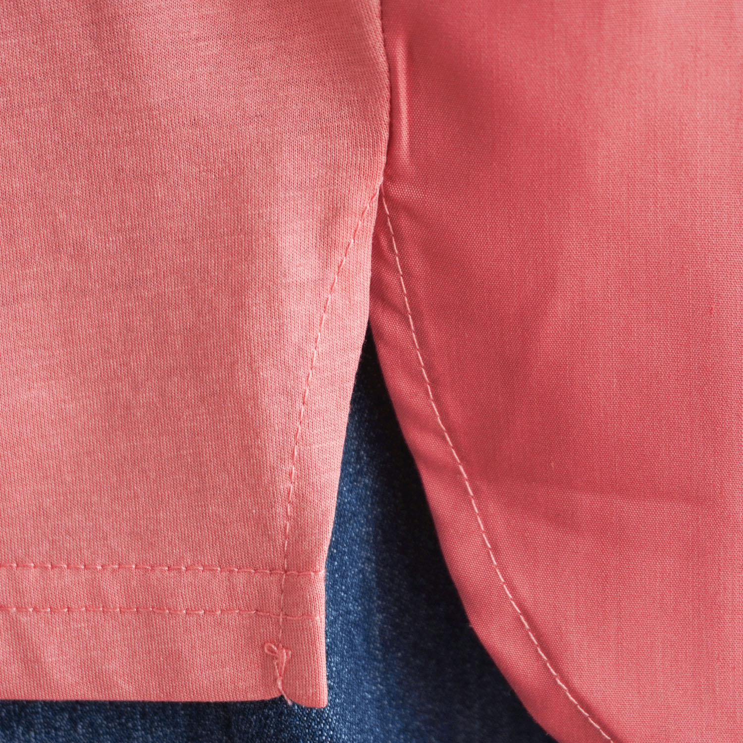 シルケット綿後身布帛使いプルオーバー - 画像5