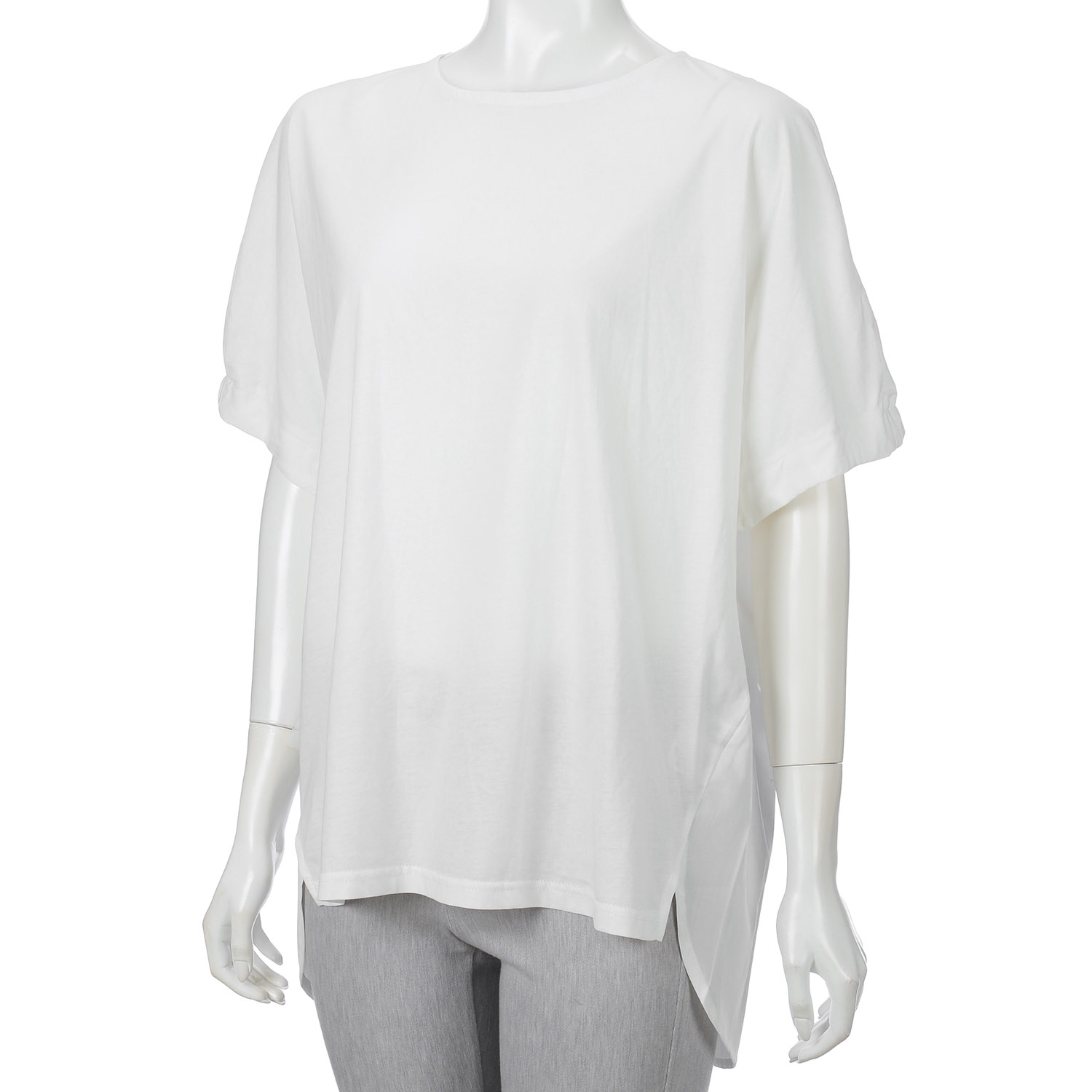 シルケット綿後身布帛使いプルオーバー - 画像6