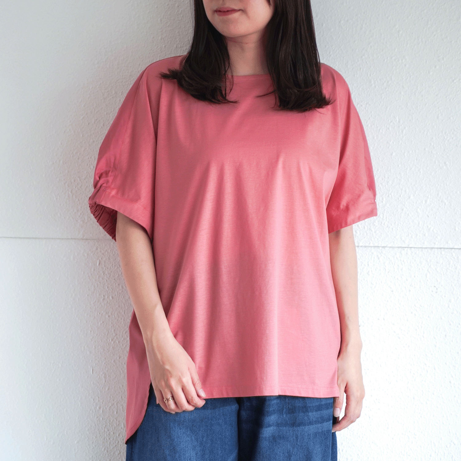 シルケット綿後身布帛使いプルオーバー - 画像7