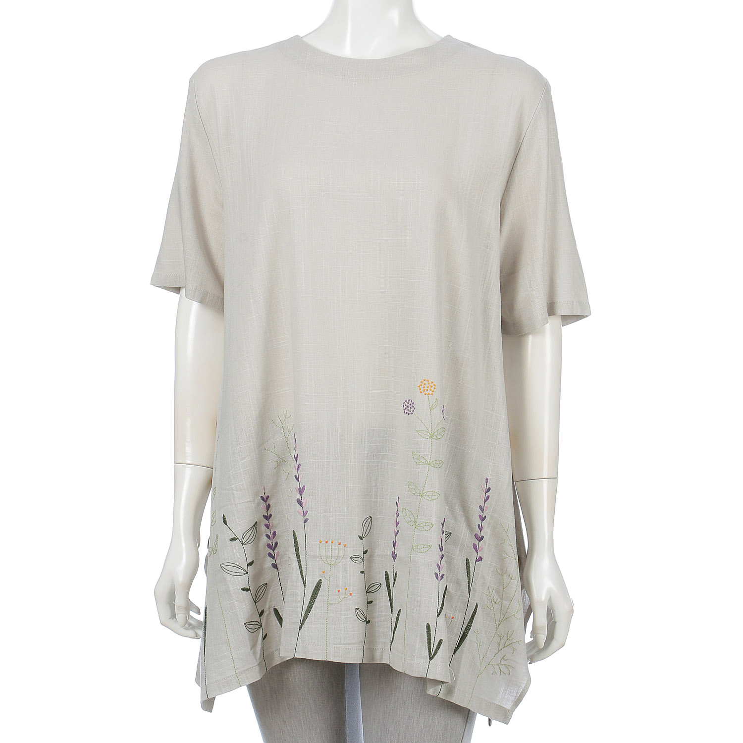 裾刺繍チュニック - 画像1