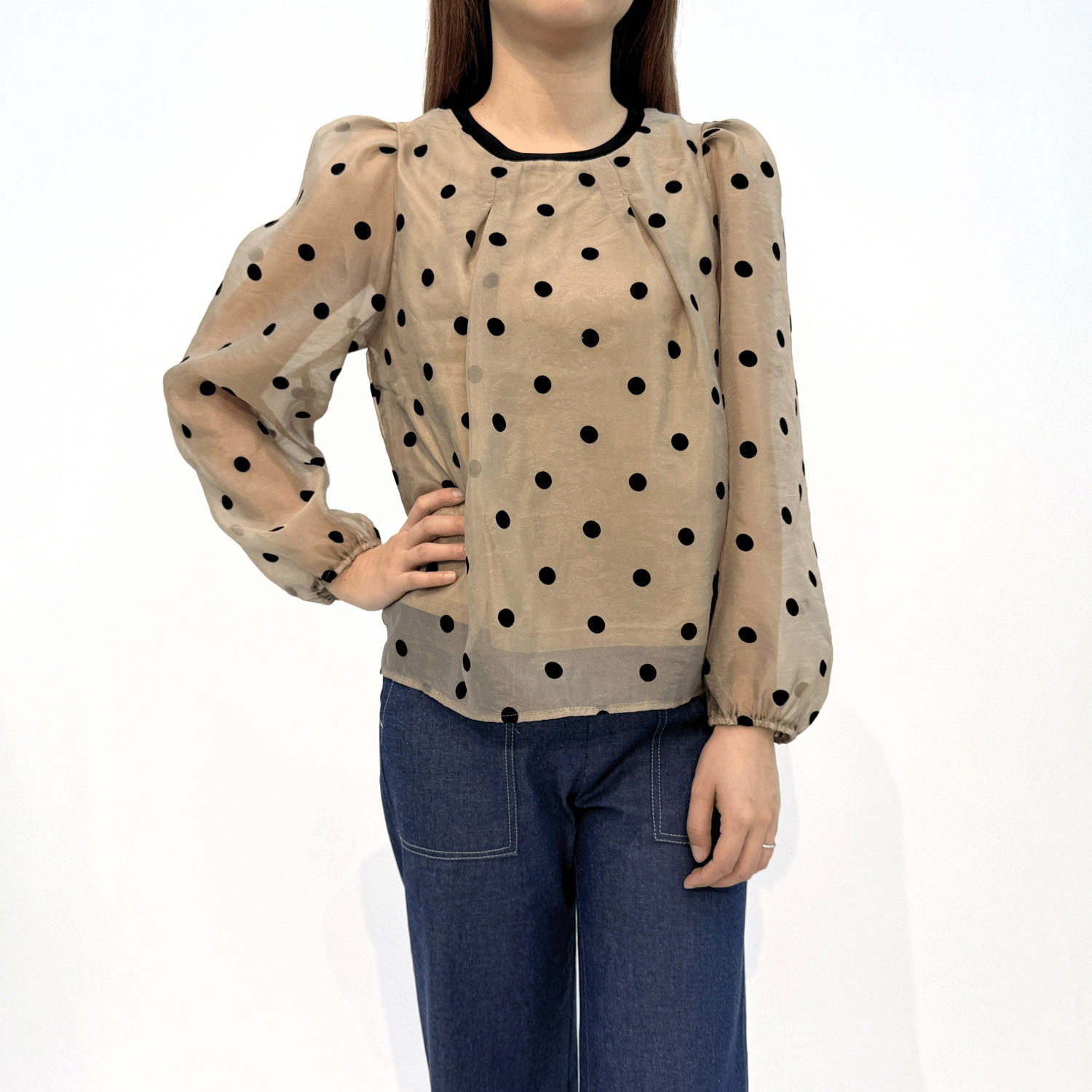 フロッキードットプルオーバー - 画像1