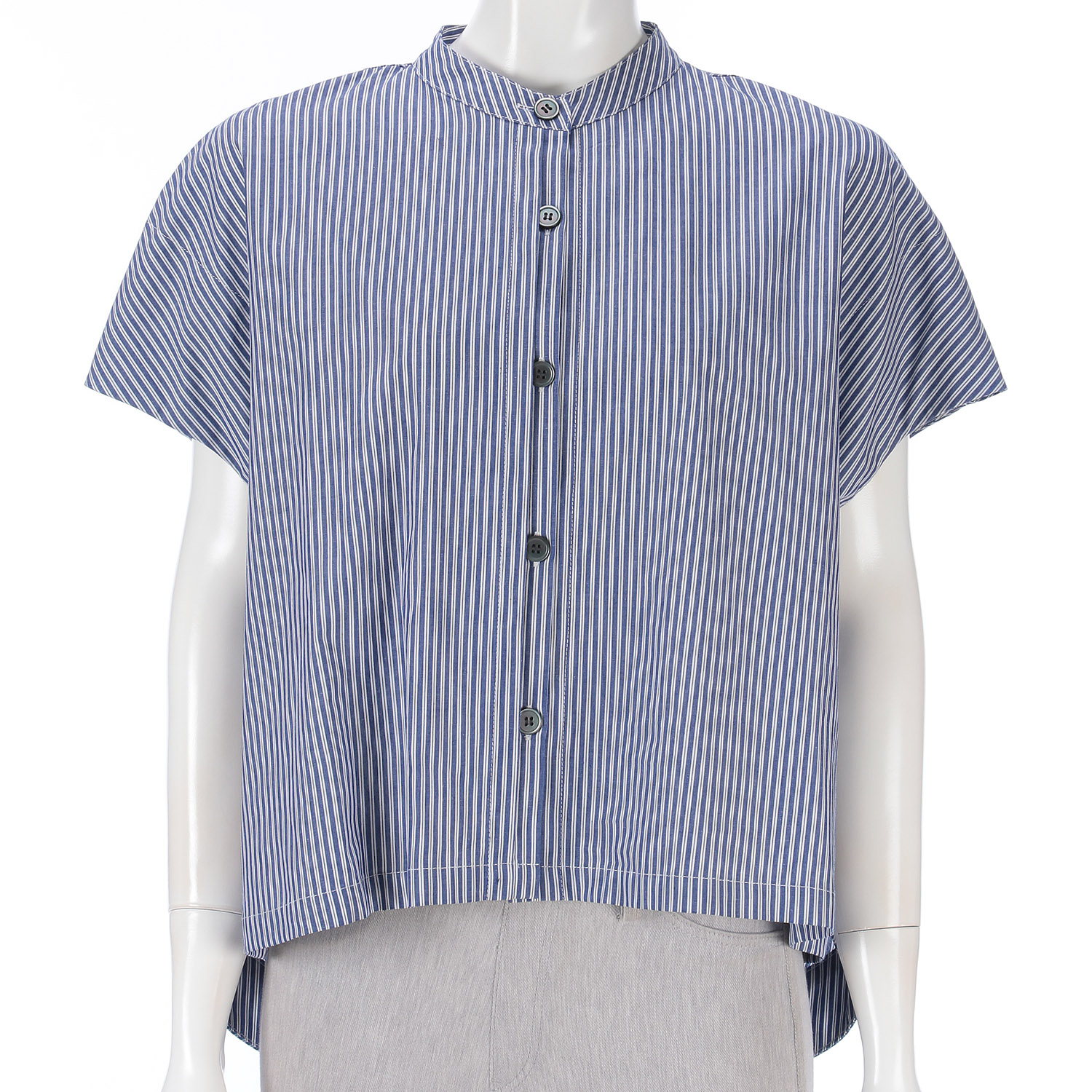 ストライプ柄オーバーブラウス