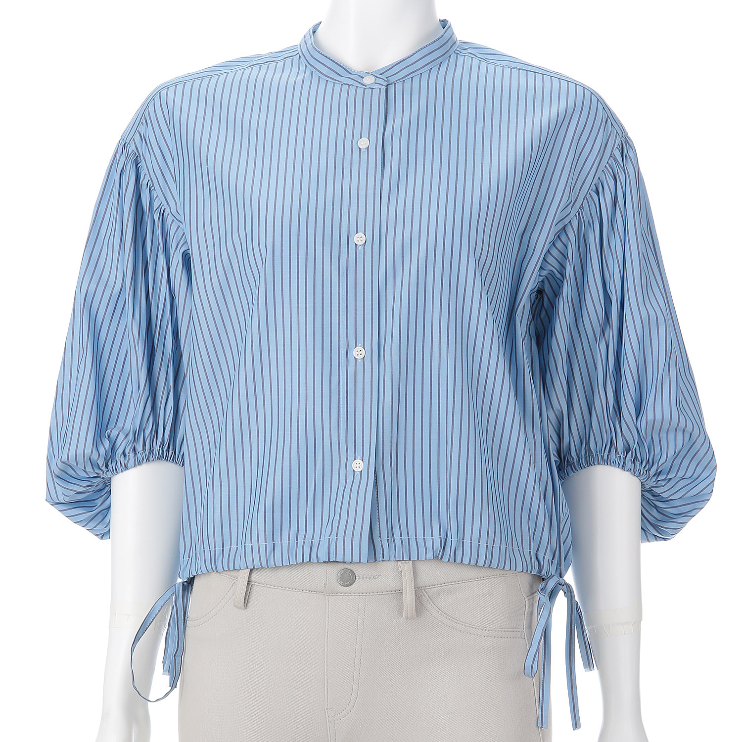 ストライプ柄ブラウス - 画像1