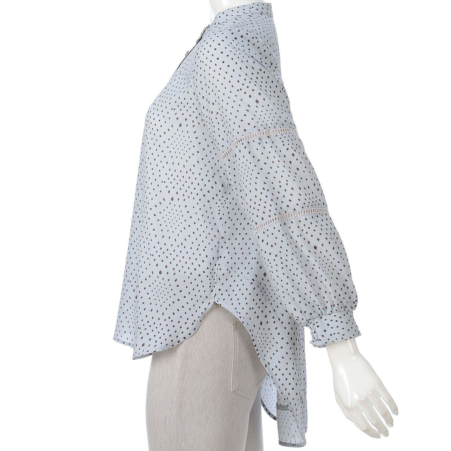 プリント袖シャーリングブラウス - 画像4