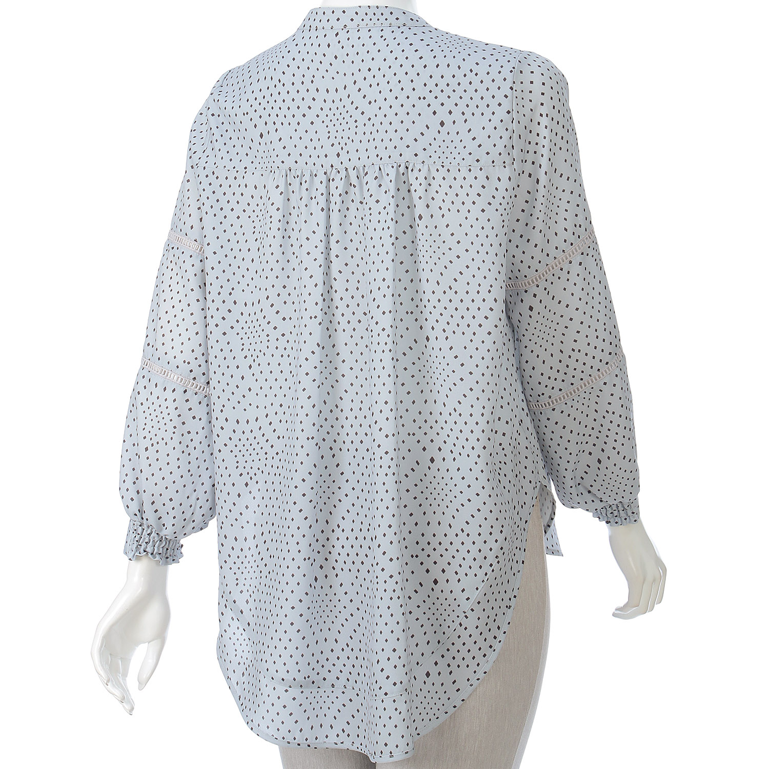 プリント袖シャーリングブラウス - 画像5