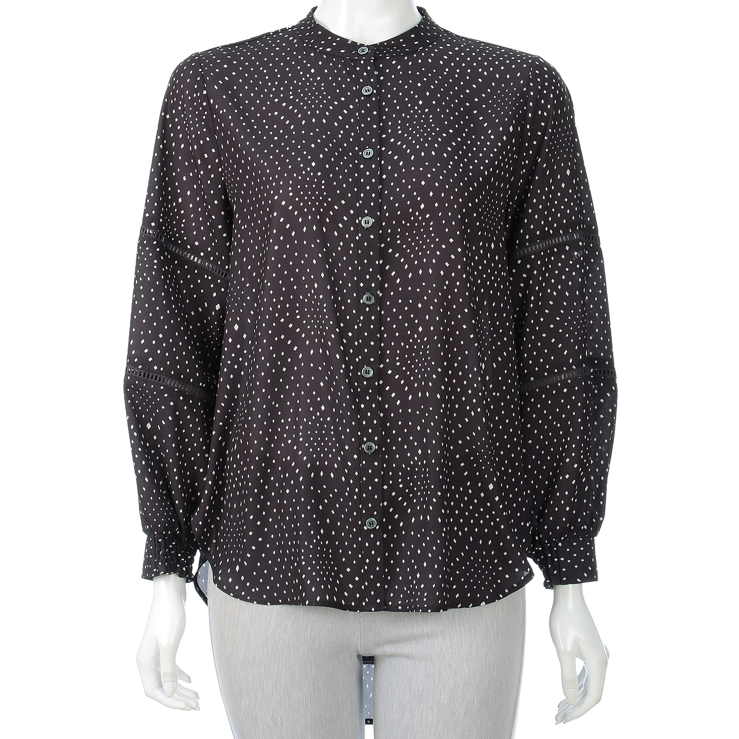 プリント袖シャーリングブラウス - 画像7