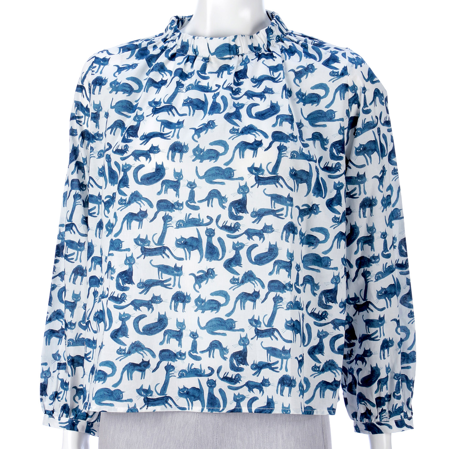 猫柄ギャザーブラウス - 画像6