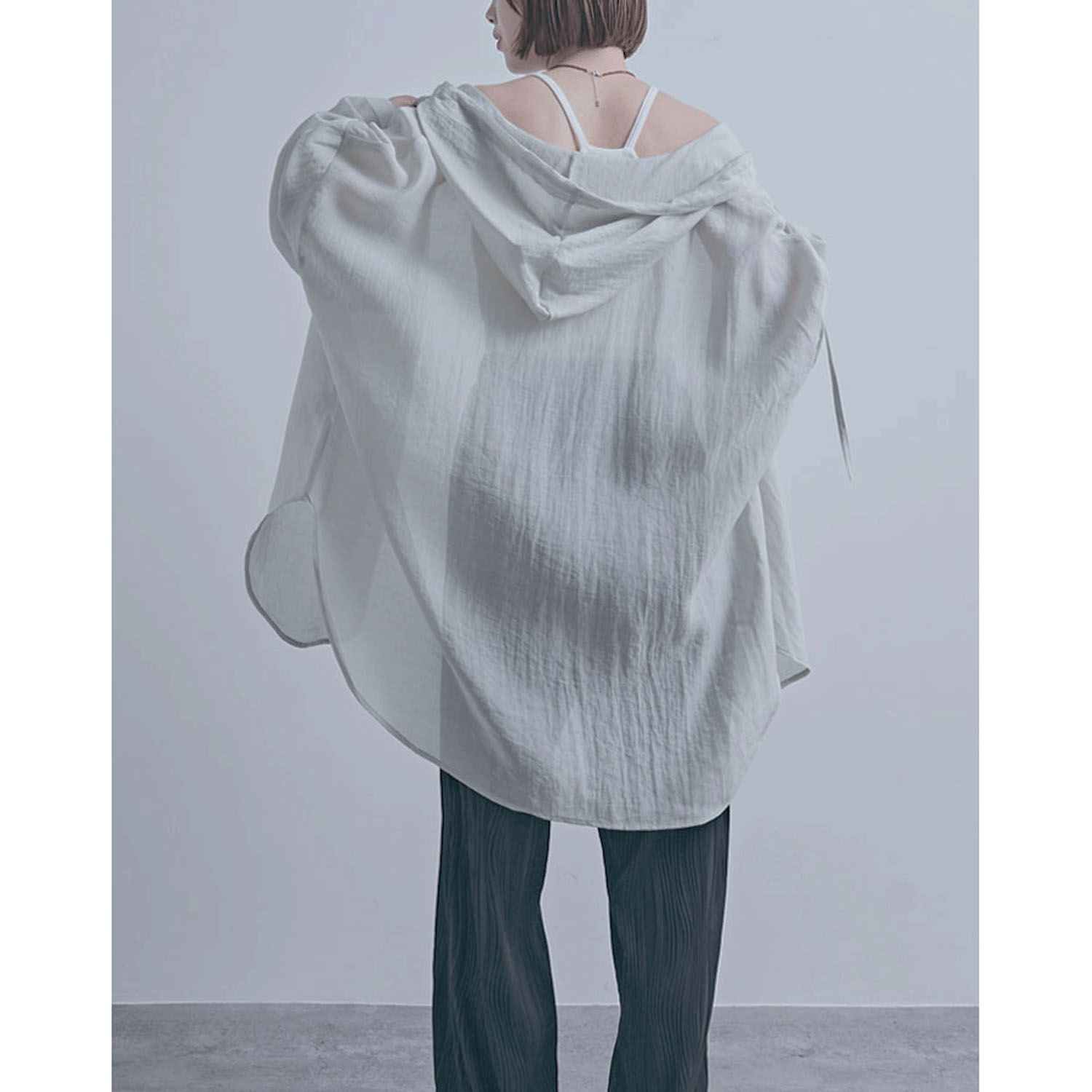 フード付きビッグシャツ - 画像5