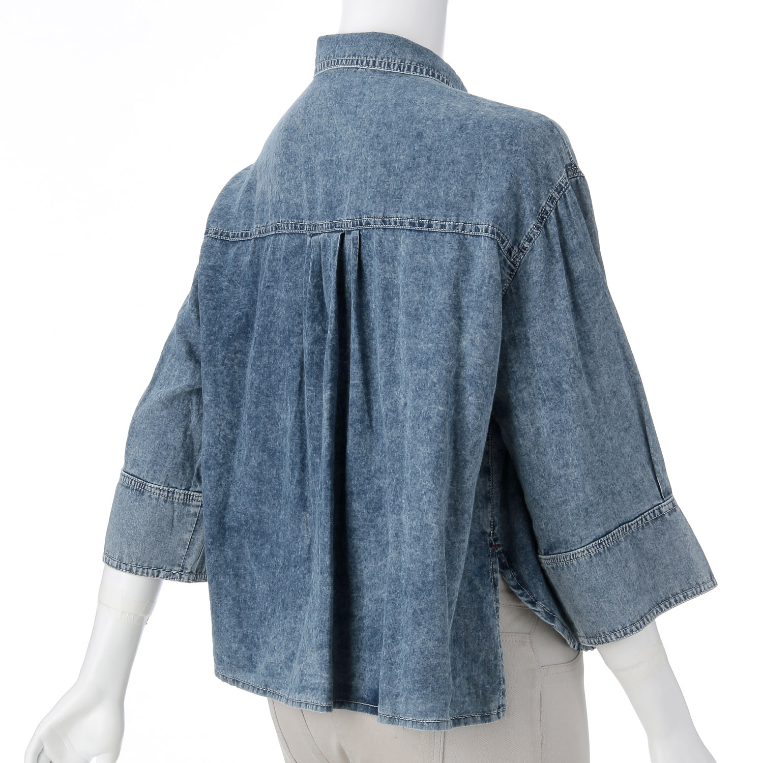 ウォッシュデニムブラウス - 画像4