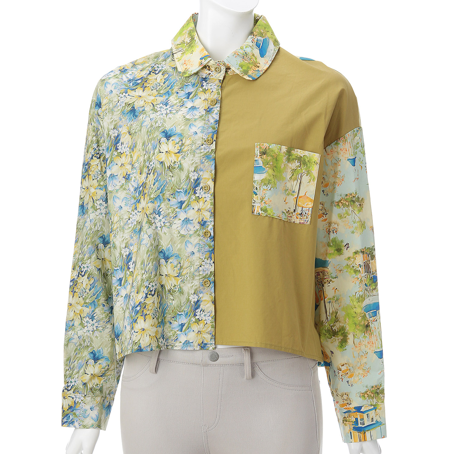 プリント切替ブラウス - 画像1