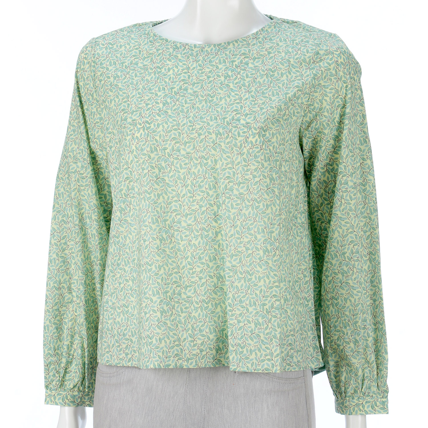 葉と実柄ブラウス - 画像4