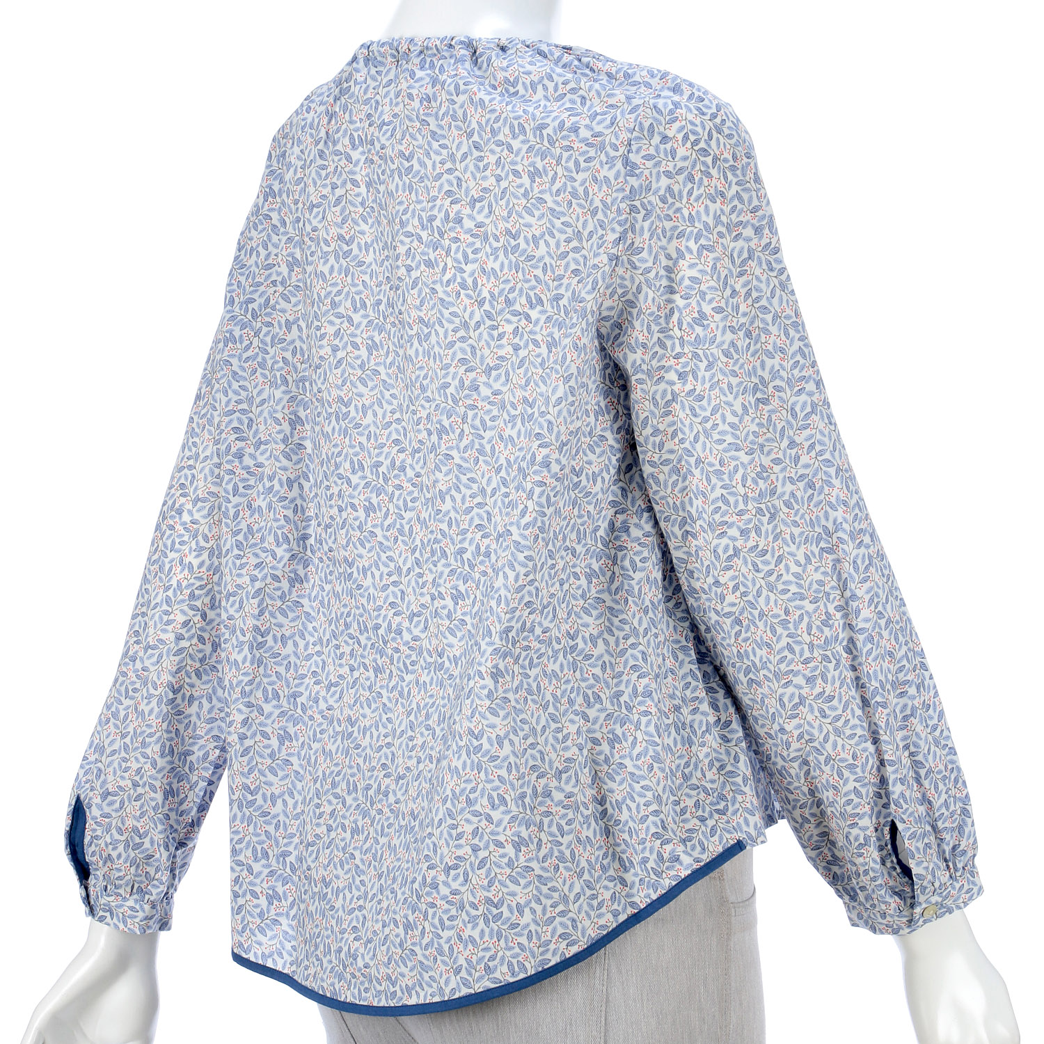 葉と実柄ブラウス - 画像7