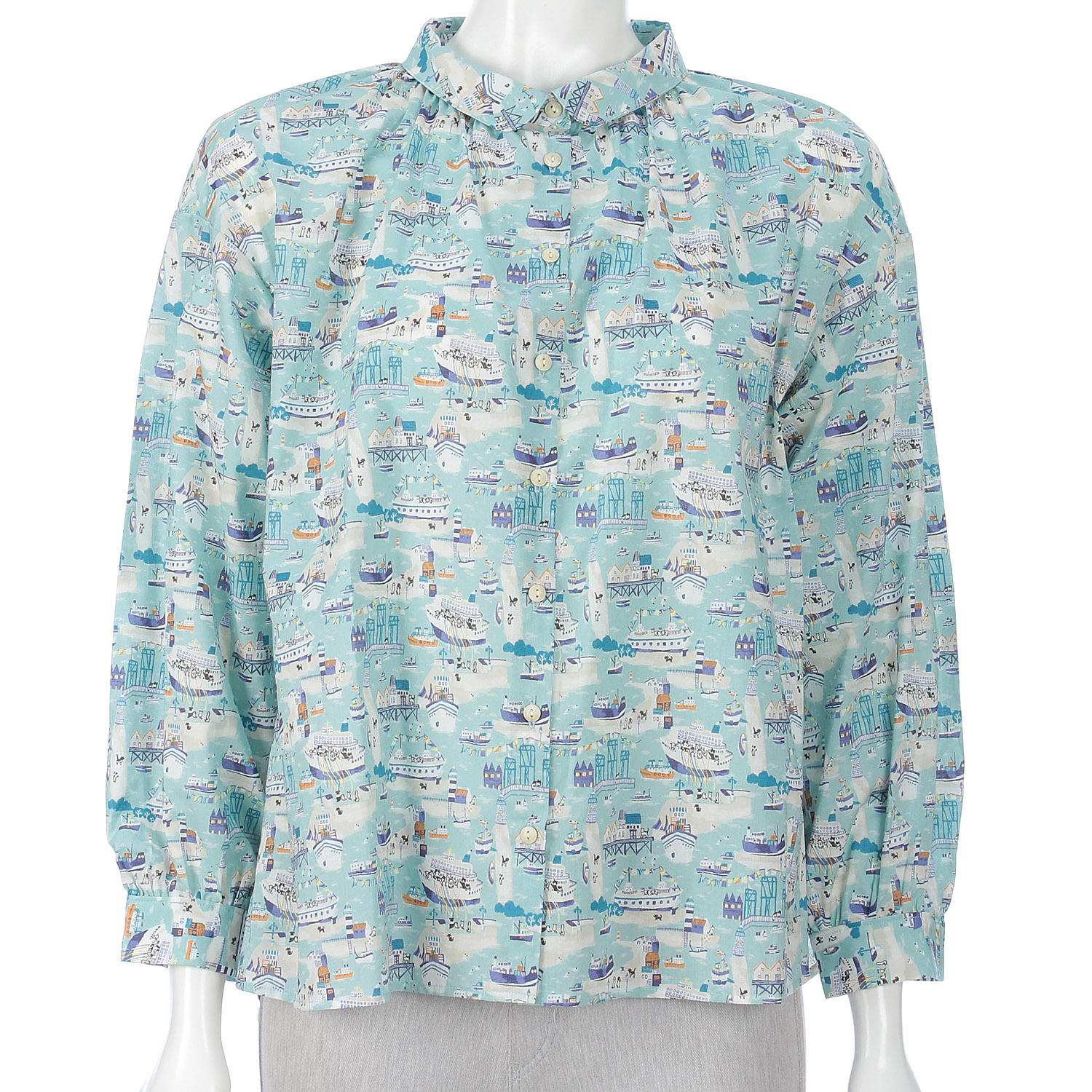 イヌと船柄ブラウス - 画像7