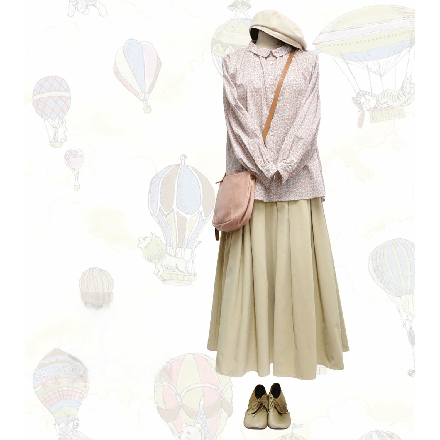 パターンチューリップ柄ブラウス - 画像2