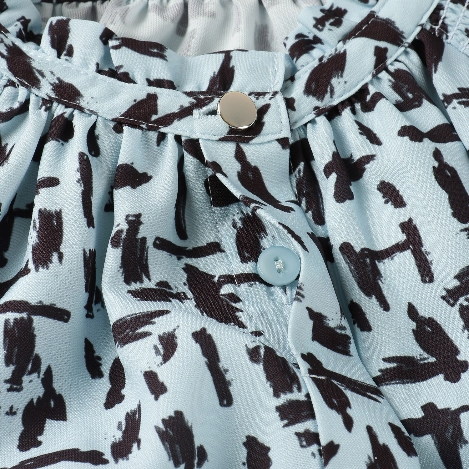 ジョーゼットプリントシャーリングブラウス - 画像6