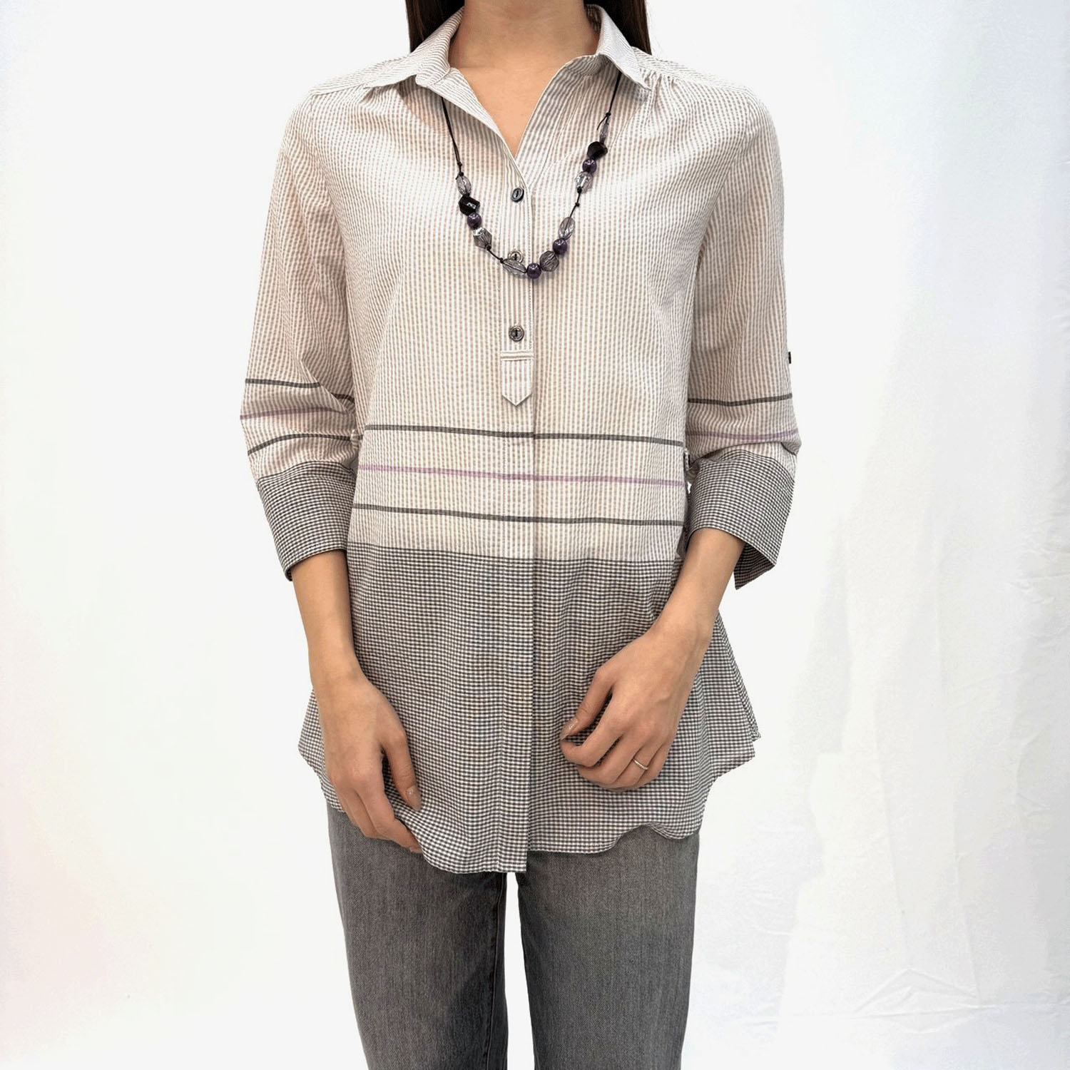 UVパネル柄ネックレス付きチュニック - 画像4