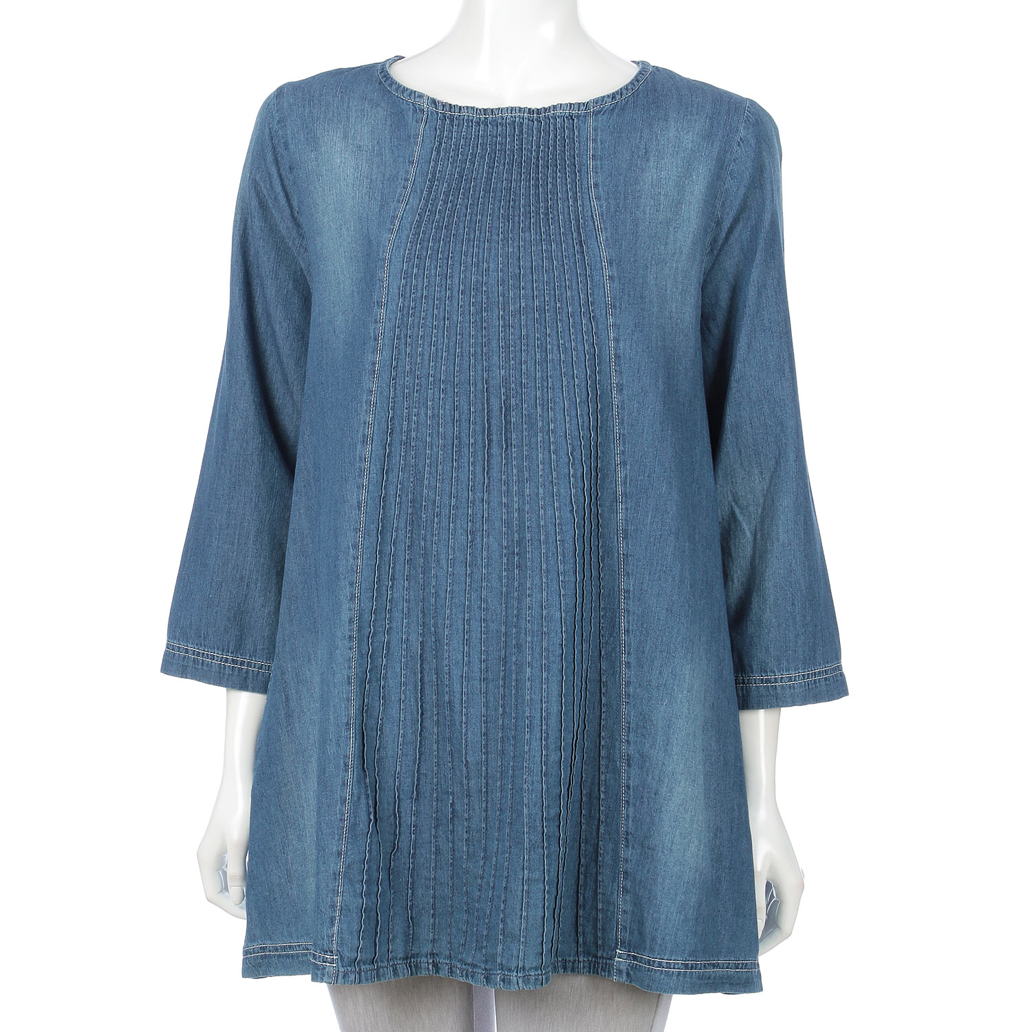 デニムピンタックチュニック