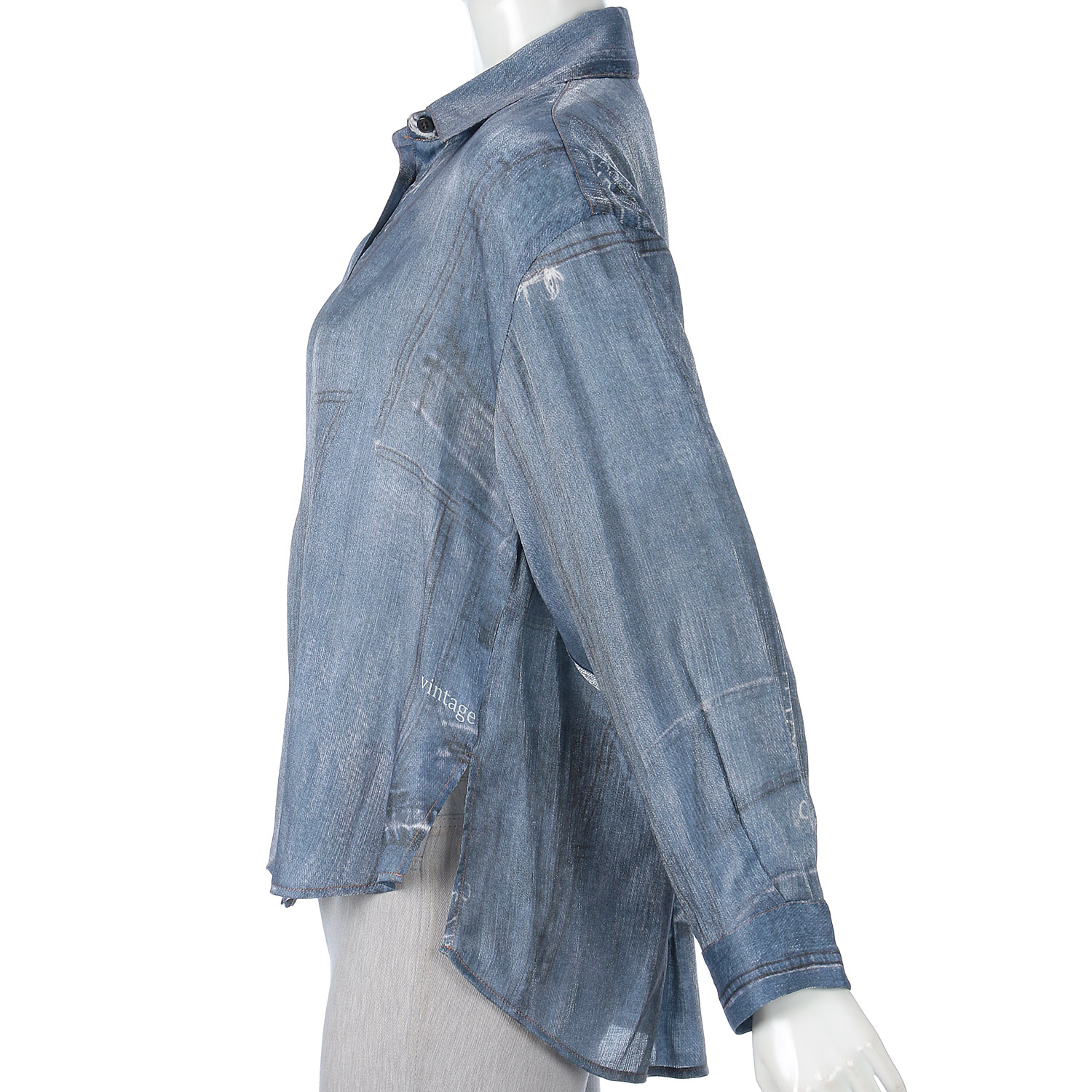 デニム風プリントシャツ - 画像3