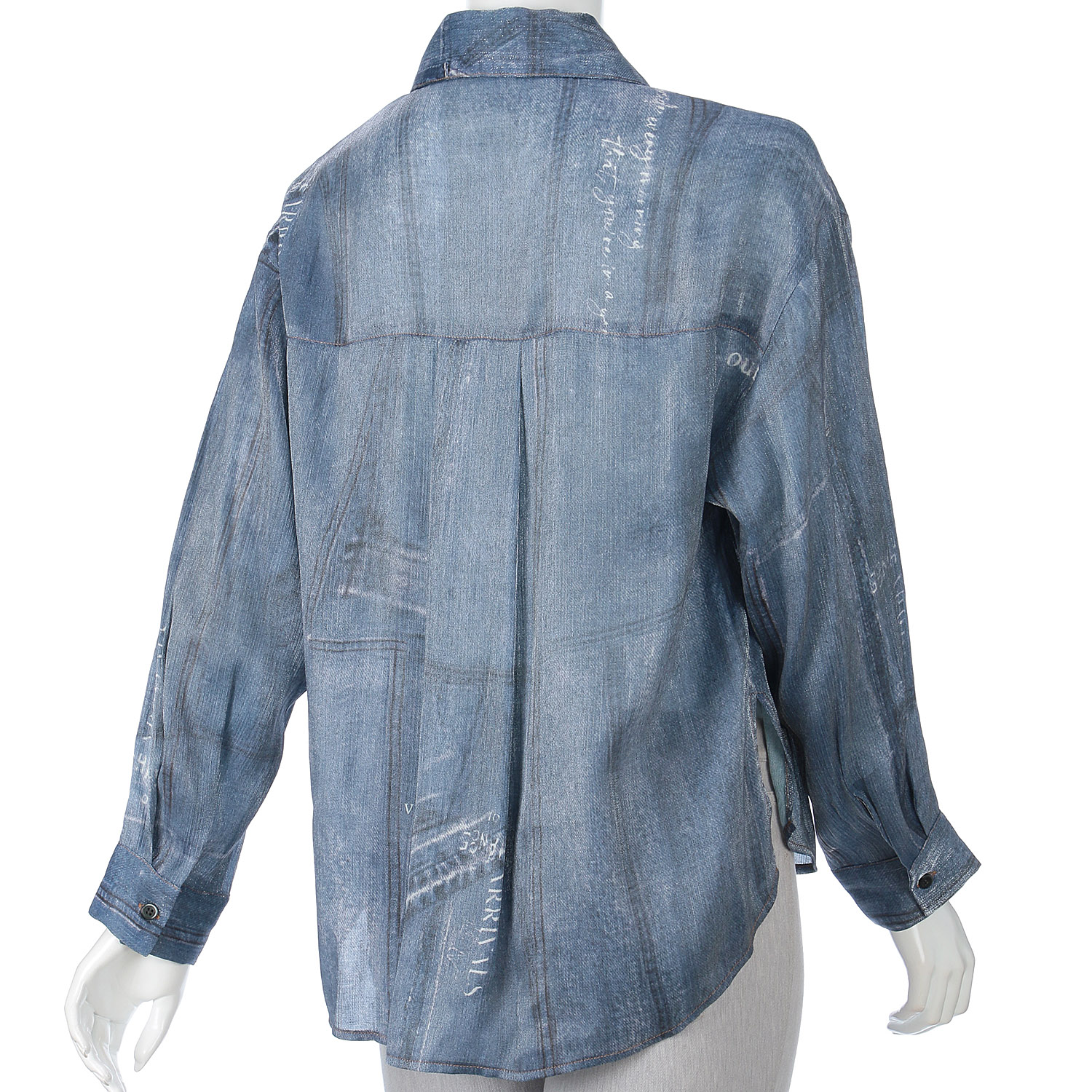 デニム風プリントシャツ - 画像4