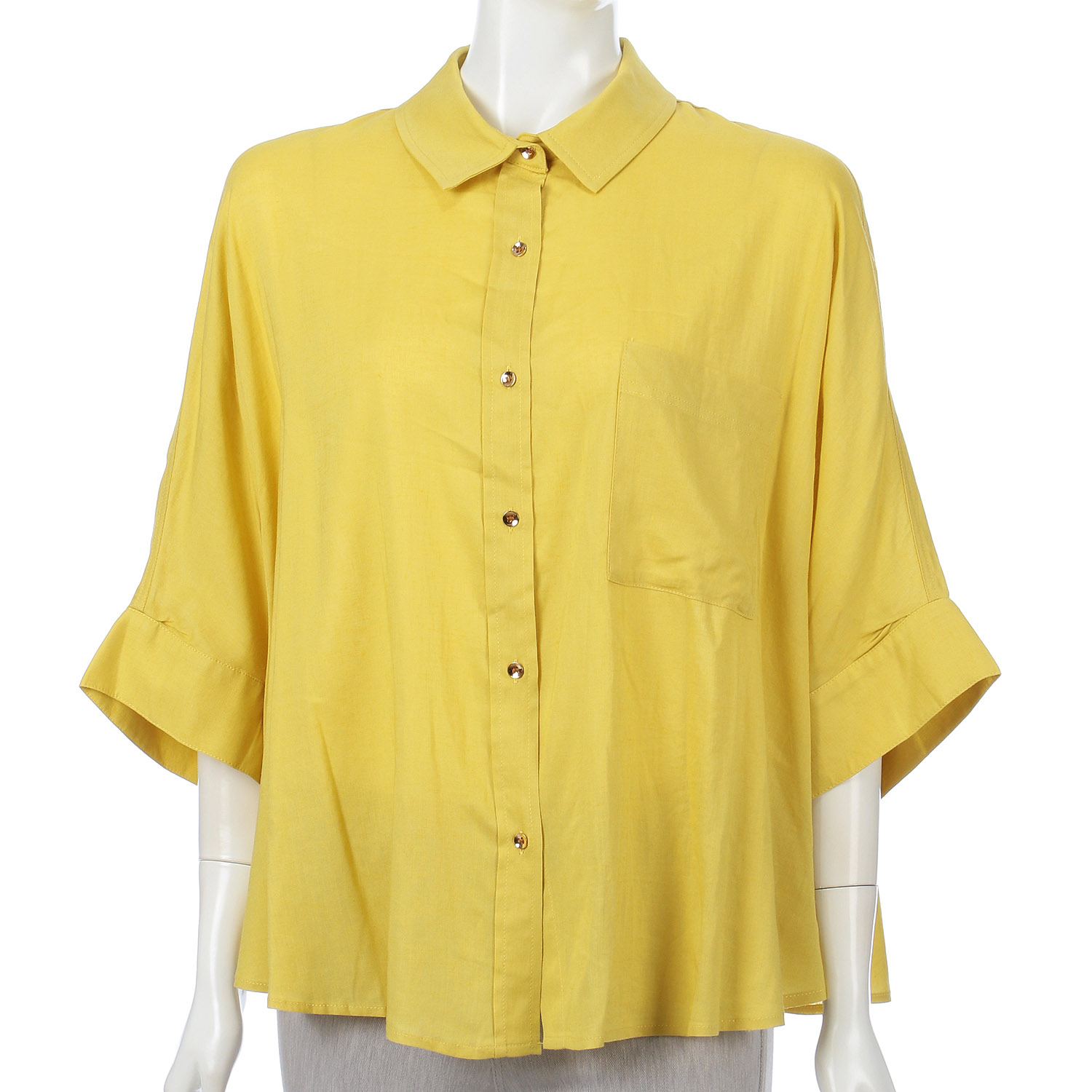 綿麻洗いシャツブラウス - 画像3