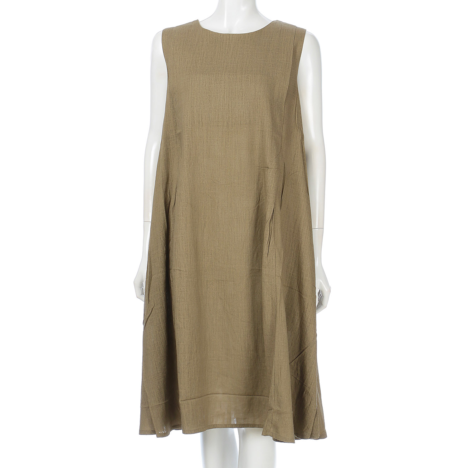 無地ノースリーブワンピース - 画像1