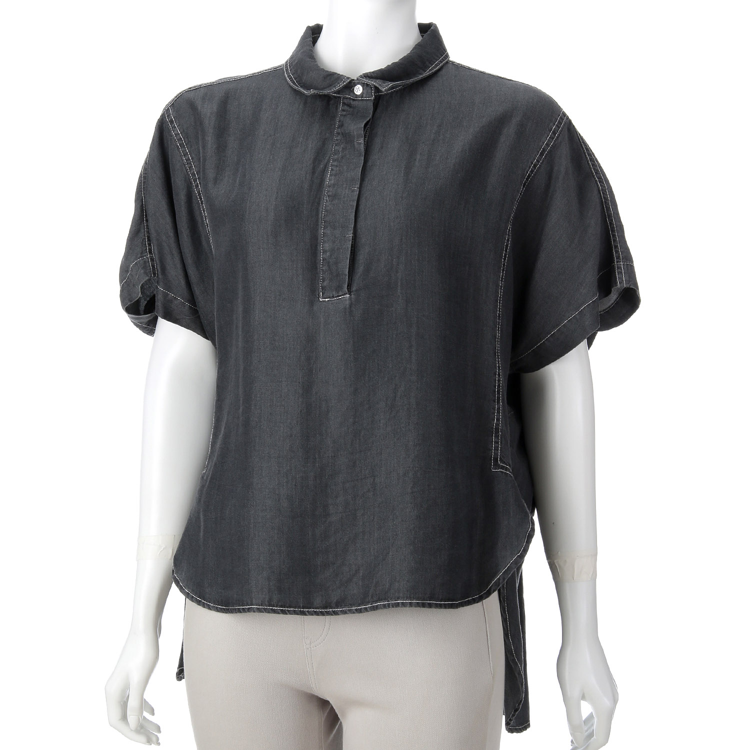 セルロースデニムブラウス - 画像2