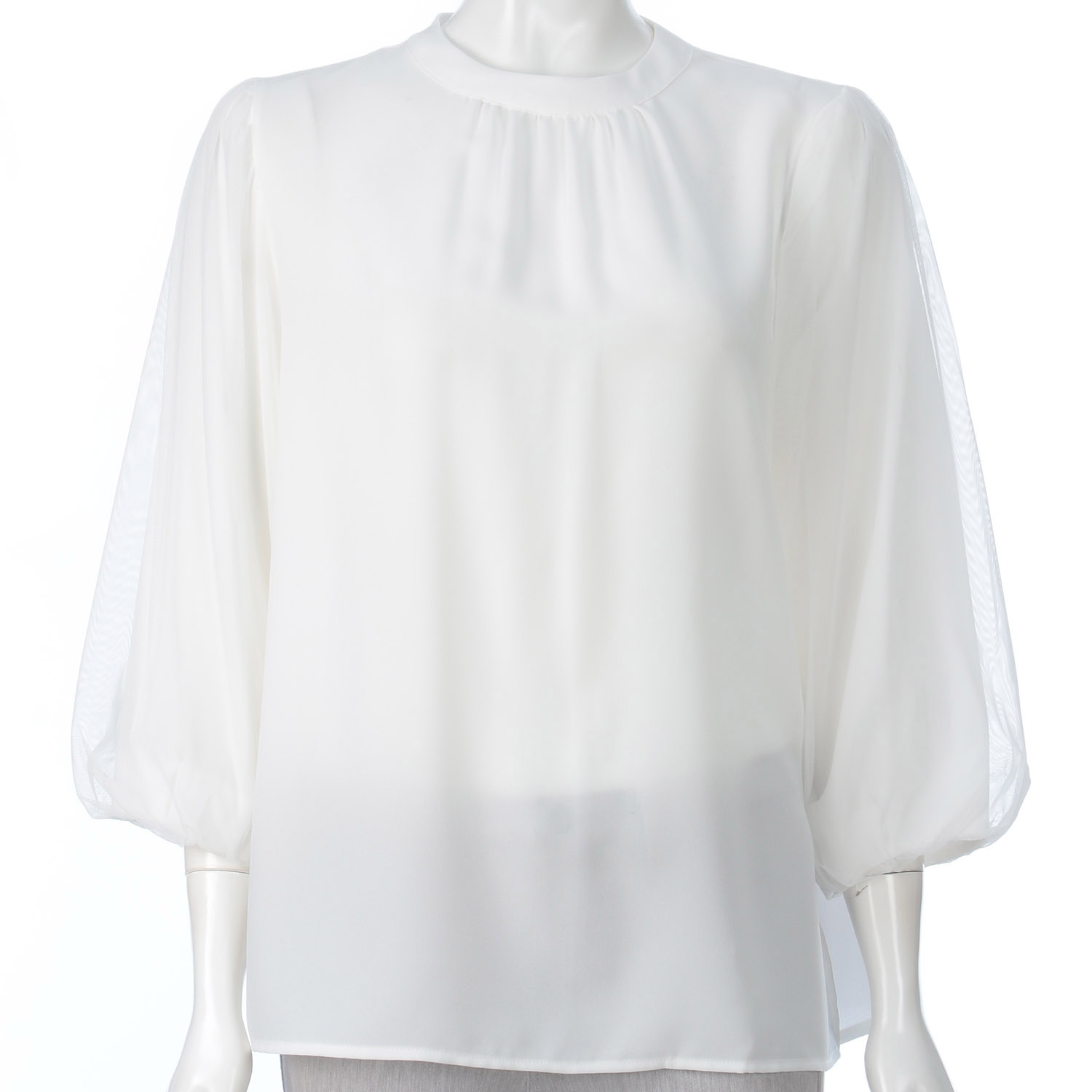 袖チュール使いブラウス - 画像1