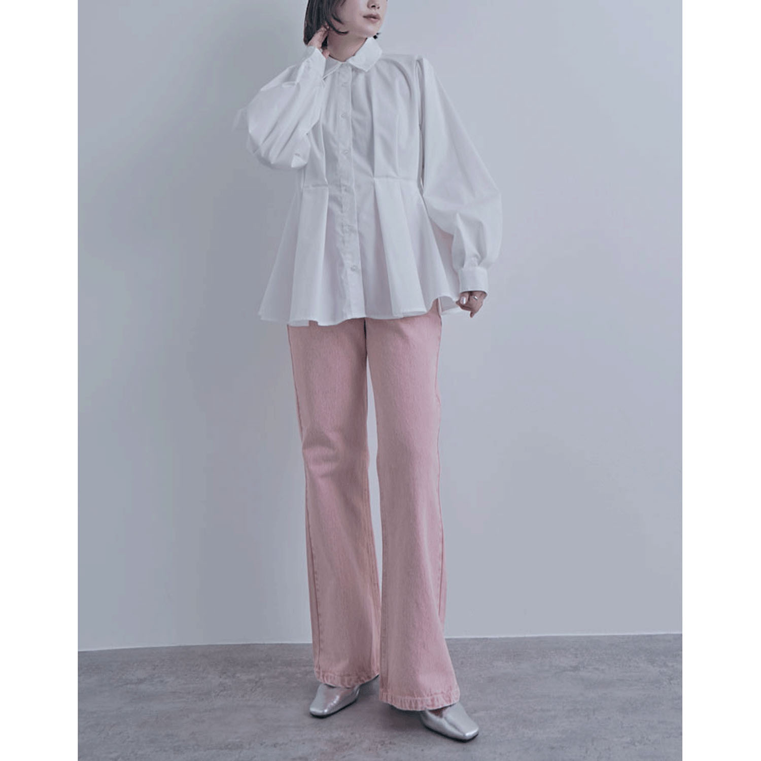 【ETONET限定 お取り寄せ】ウエストボリュームタックブラウス - 画像3