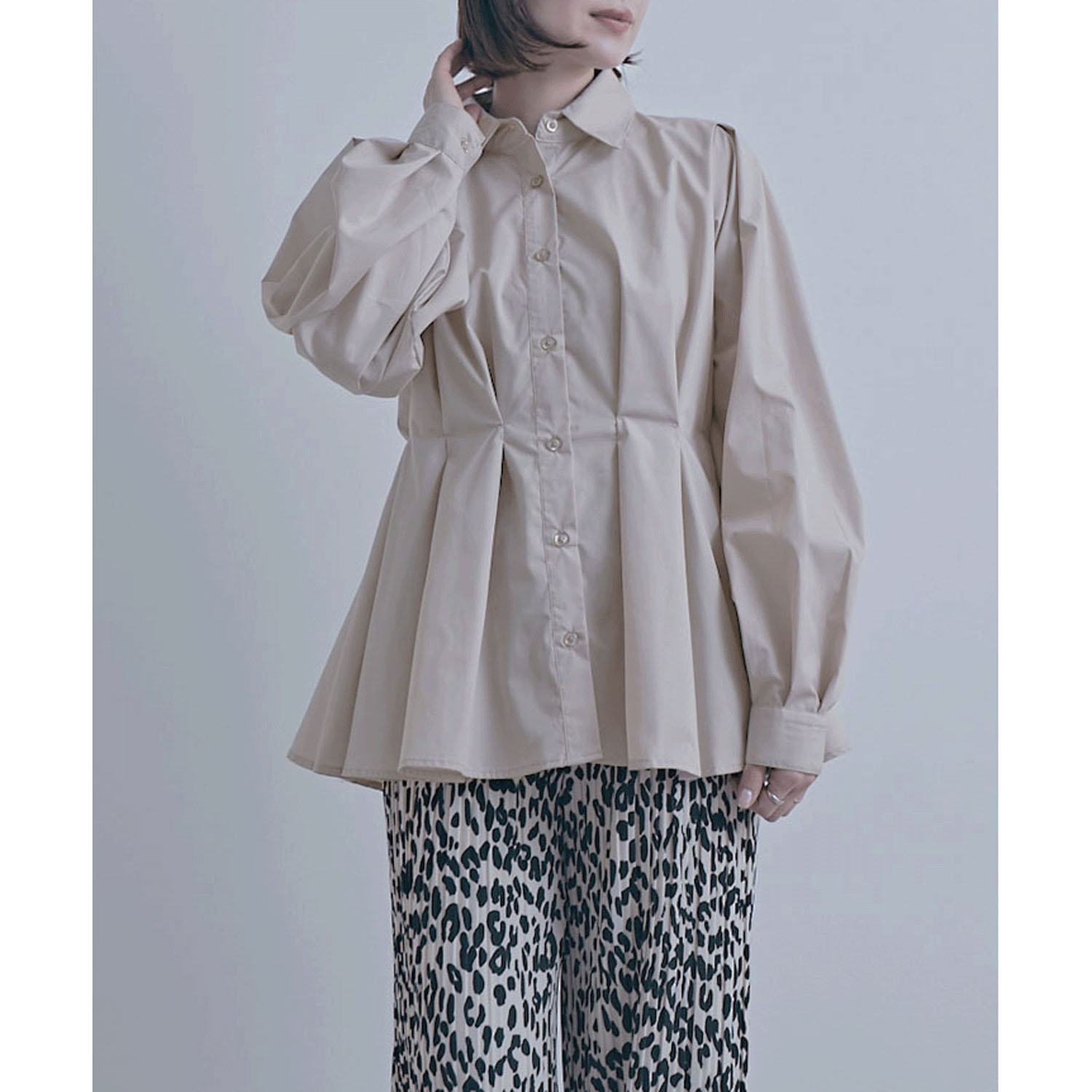 【ETONET限定 お取り寄せ】ウエストボリュームタックブラウス - 画像10