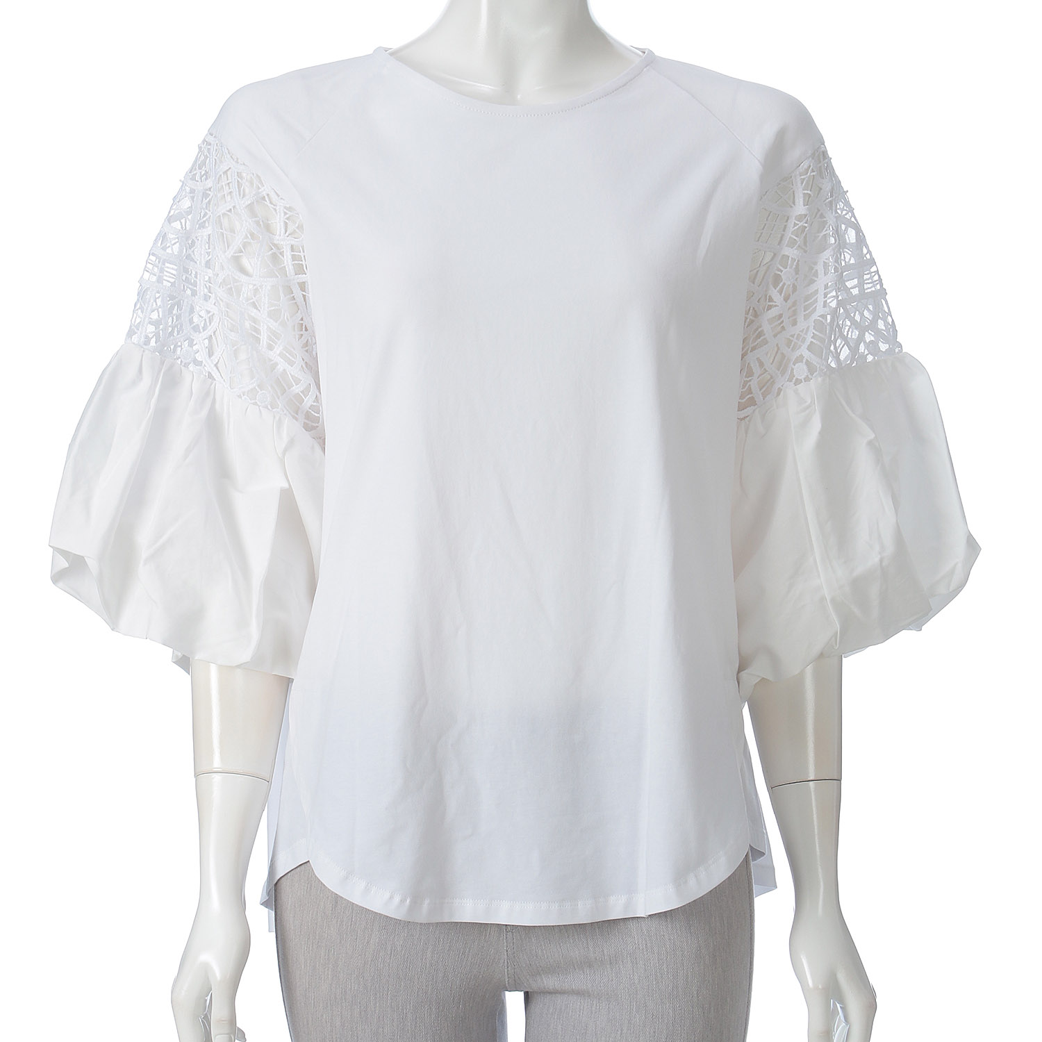 袖レース切替えプルオーバー - 画像1