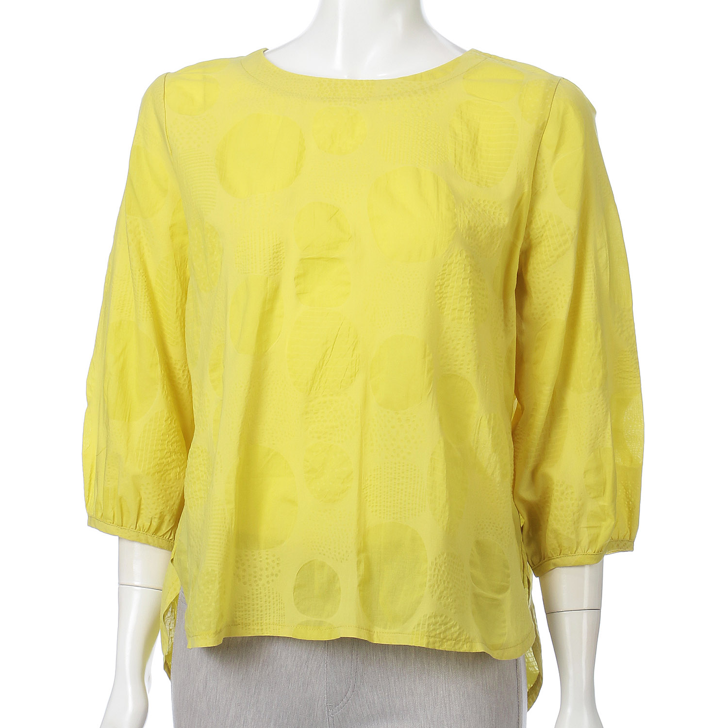 綿水玉塩縮チュニック - 画像1