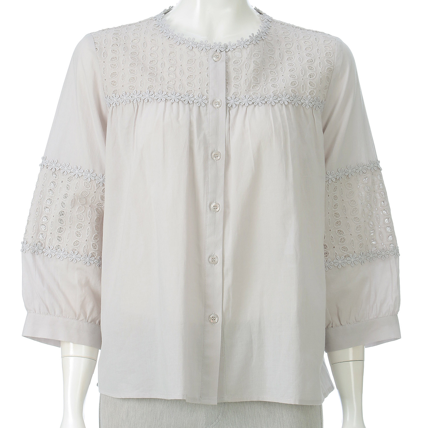 綿刺繍ブラウス - 画像3